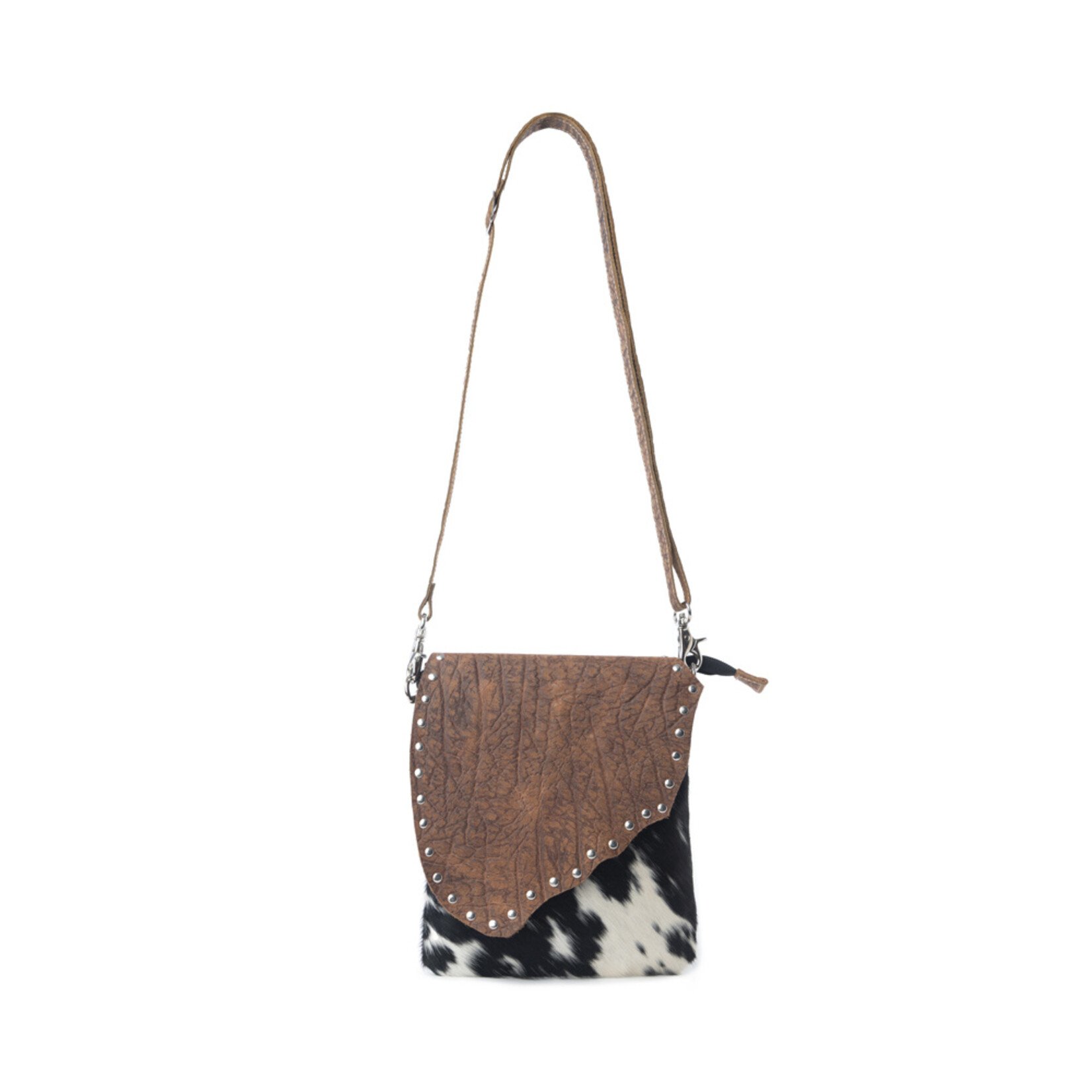 Myra Bags S-14312 Stonebrook Canvas & Hairon Bag - Spotted Ivory