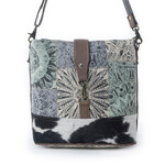 Myra Bags S-14314 Willow Trace Canvas & Hairon Bag - Geo Sage