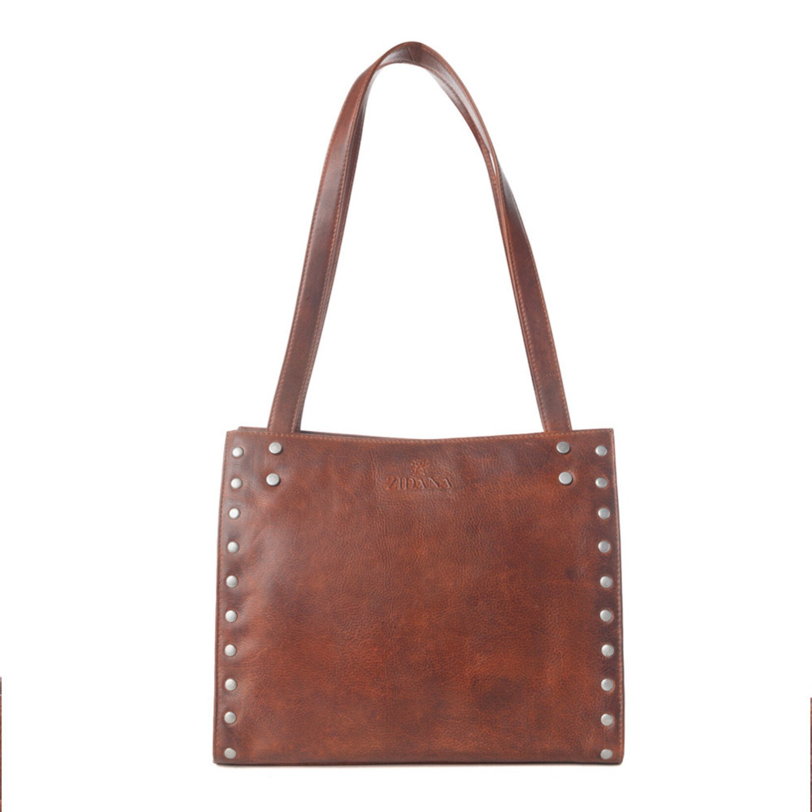 Myra Bags S-13830 Vintage Red - Zidana Aria Amethyst Veg Tanned Leather Tote