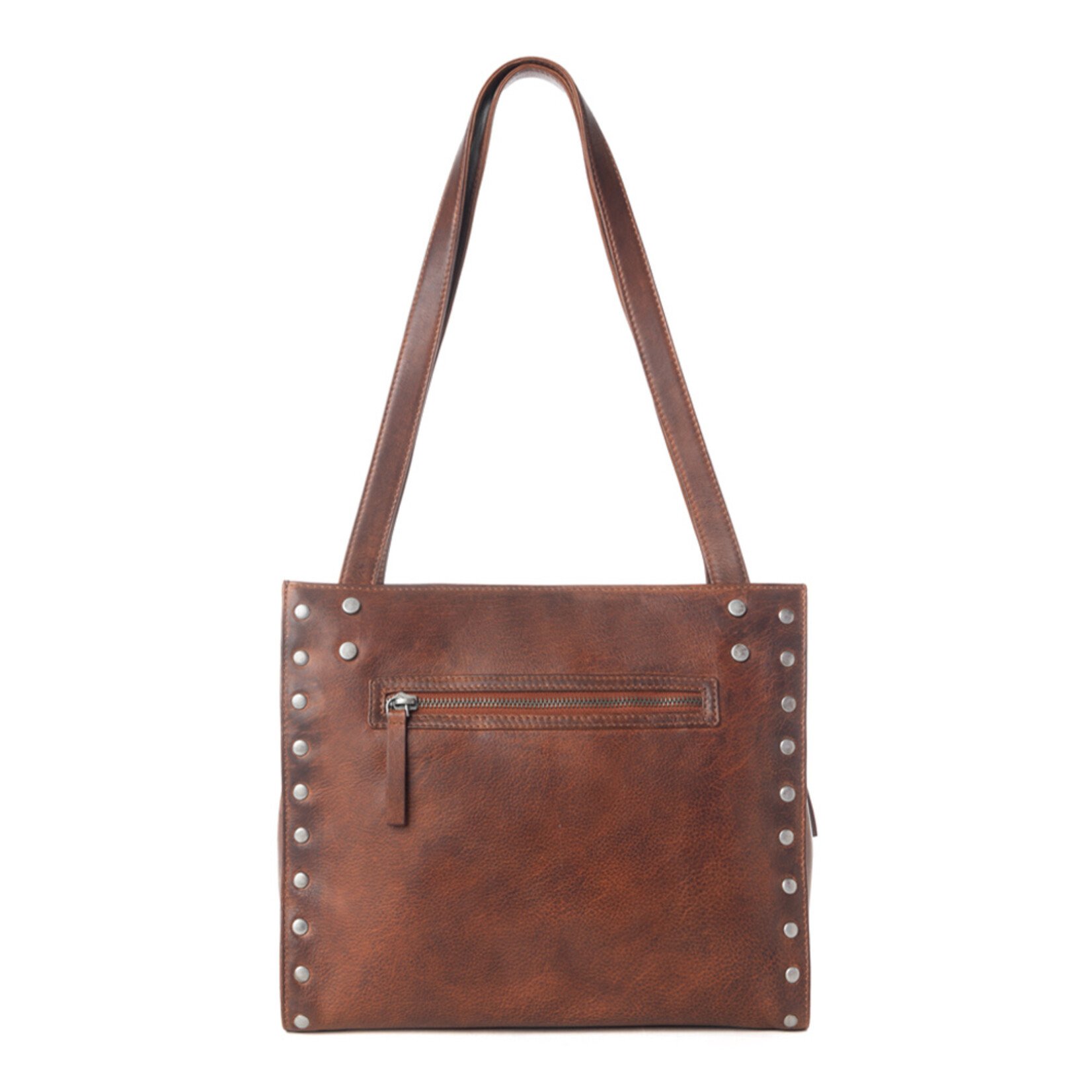 Myra Bags S-13830 Vintage Red - Zidana Aria Amethyst Veg Tanned Leather Tote