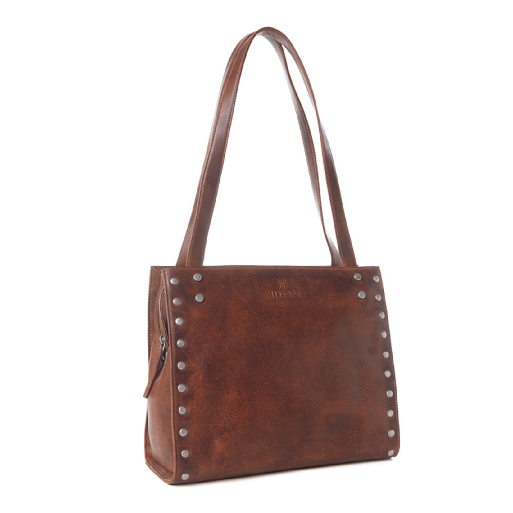 Myra Bags S-13830 Vintage Red - Zidana Aria Amethyst Veg Tanned Leather Tote