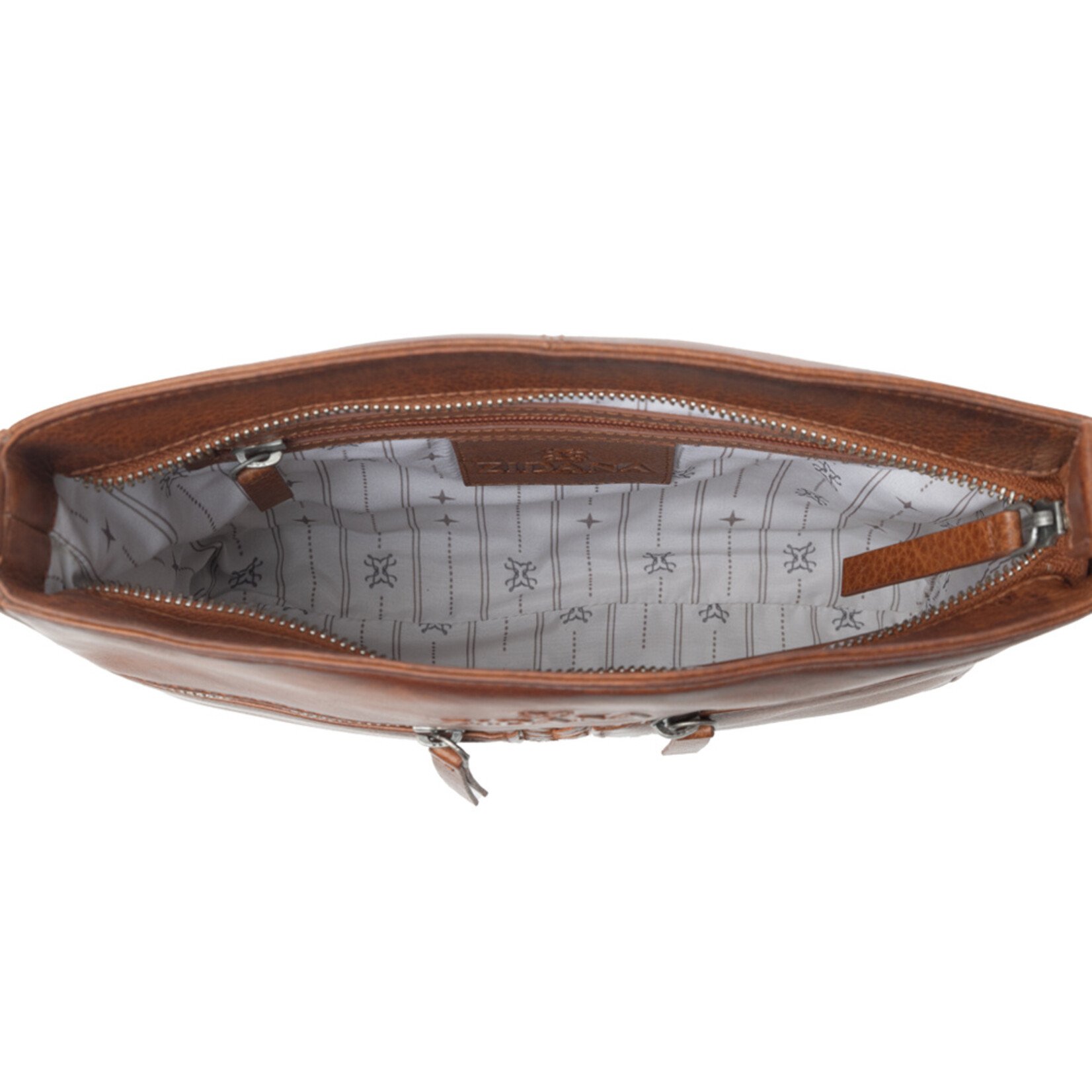 Myra Bags S-13833 Wildwood Red - Zidana El Paso Twin Veg Tanned Leather Crossbody Bag