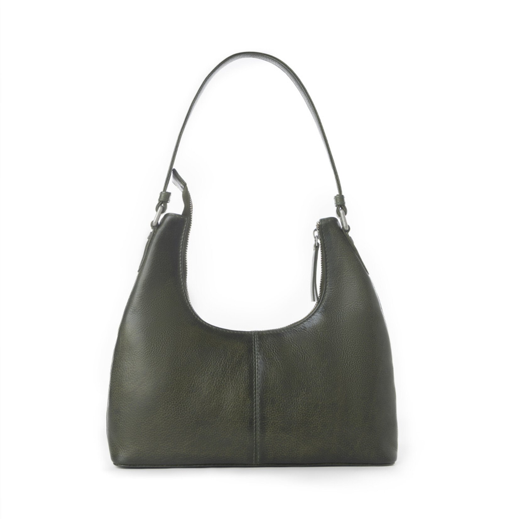 Myra Bags S-13837 Midnight Olive - Zidana Winchester Loop Veg Tanned Leather Shoulder Bag