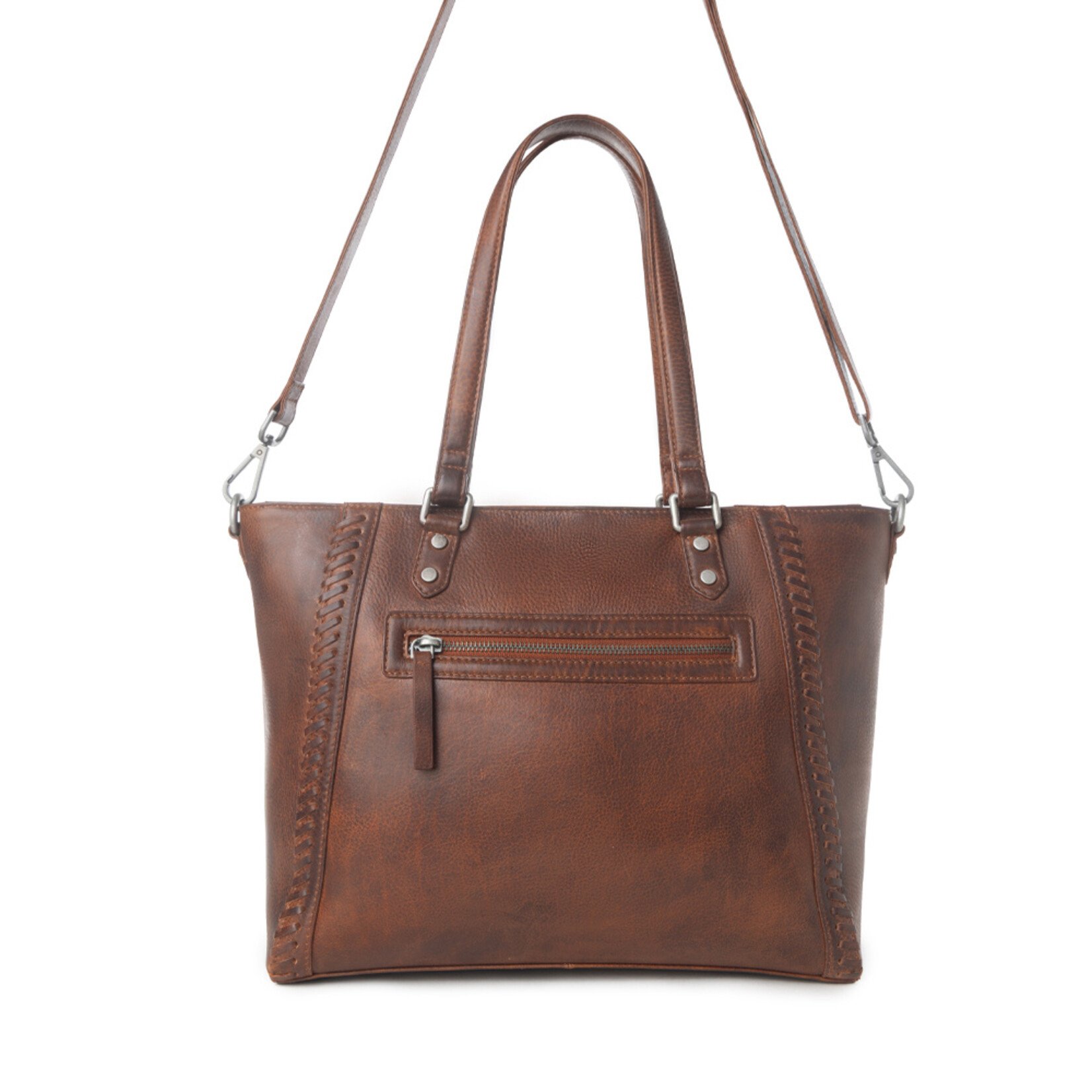 Myra Bags S-13839 Amberwood - Zidana Arista Bloom Veg Tanned Leather Handbag