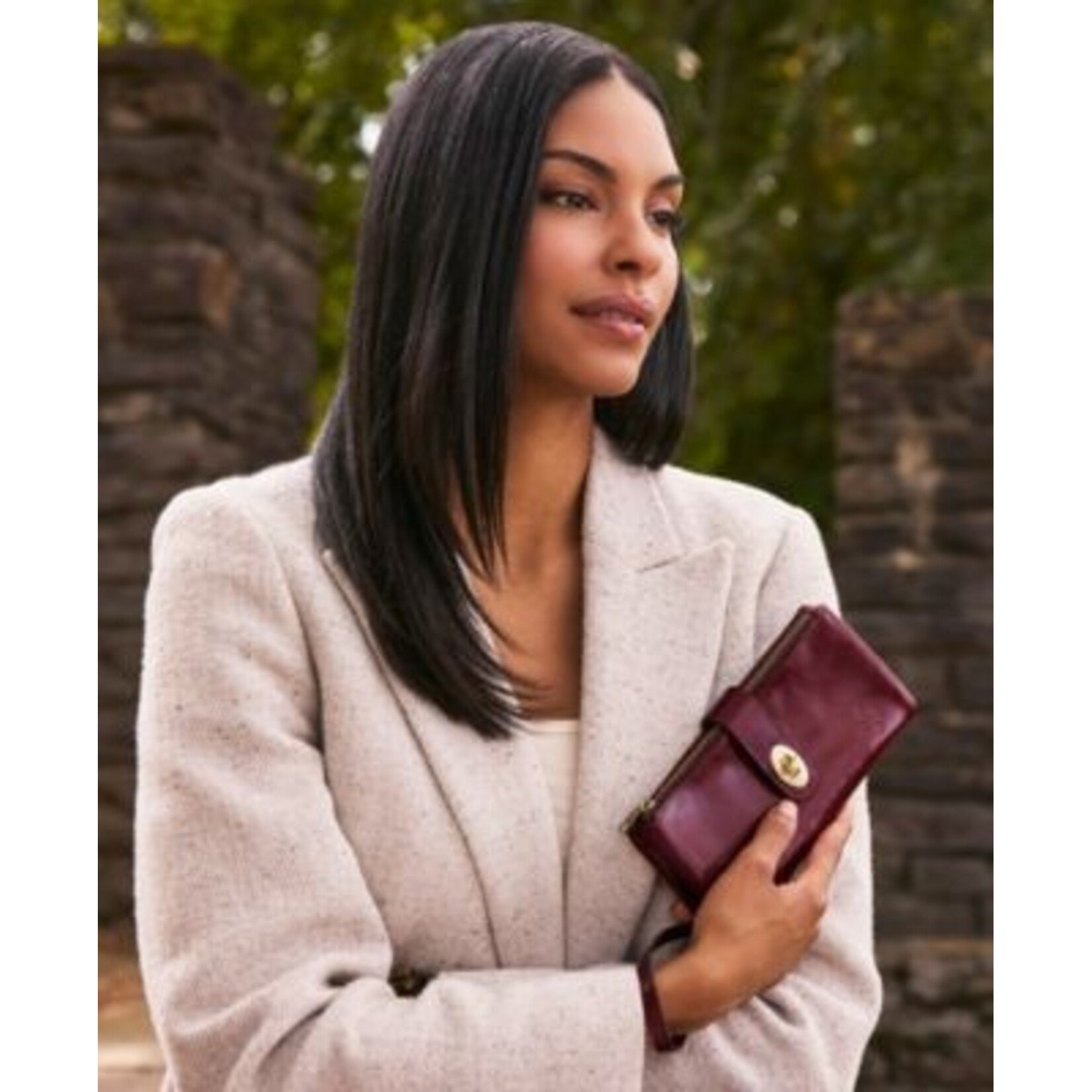 Patricia Nash Annesley Wristlet / Wallet - Vintage Distressed Oxblood