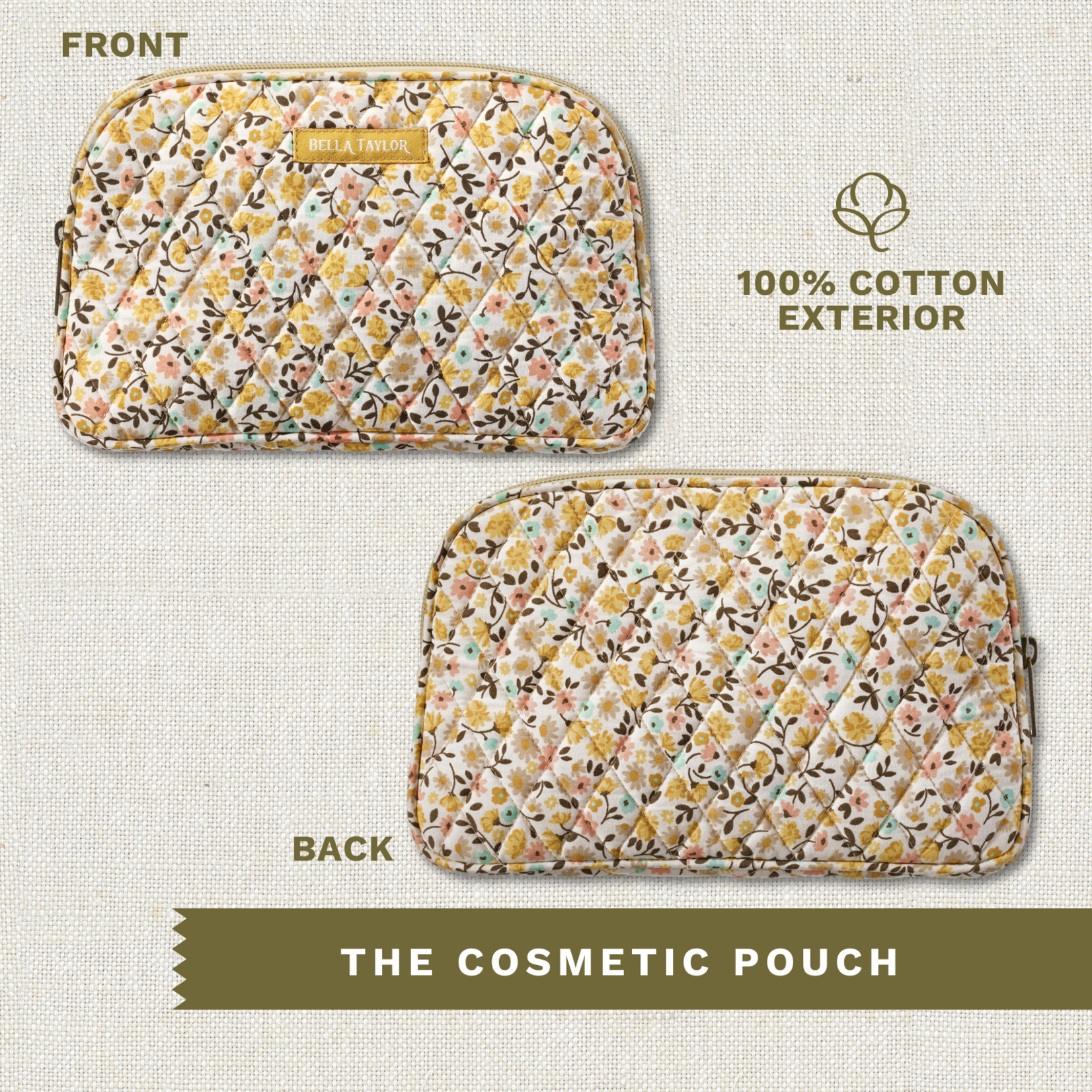 Bella Taylor Cosmetic Pouch - Prairie Meadow