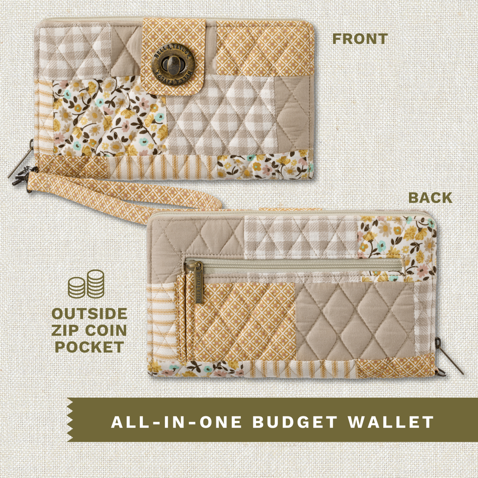 Bella Taylor RFID Cash System Wallet - Prairie Meadow PATCH 2026