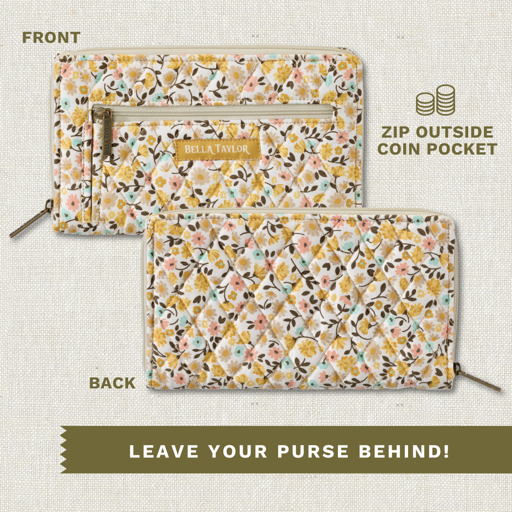 Bella Taylor RFID Wrist Strap Wallet - Prairie Meadow 2026