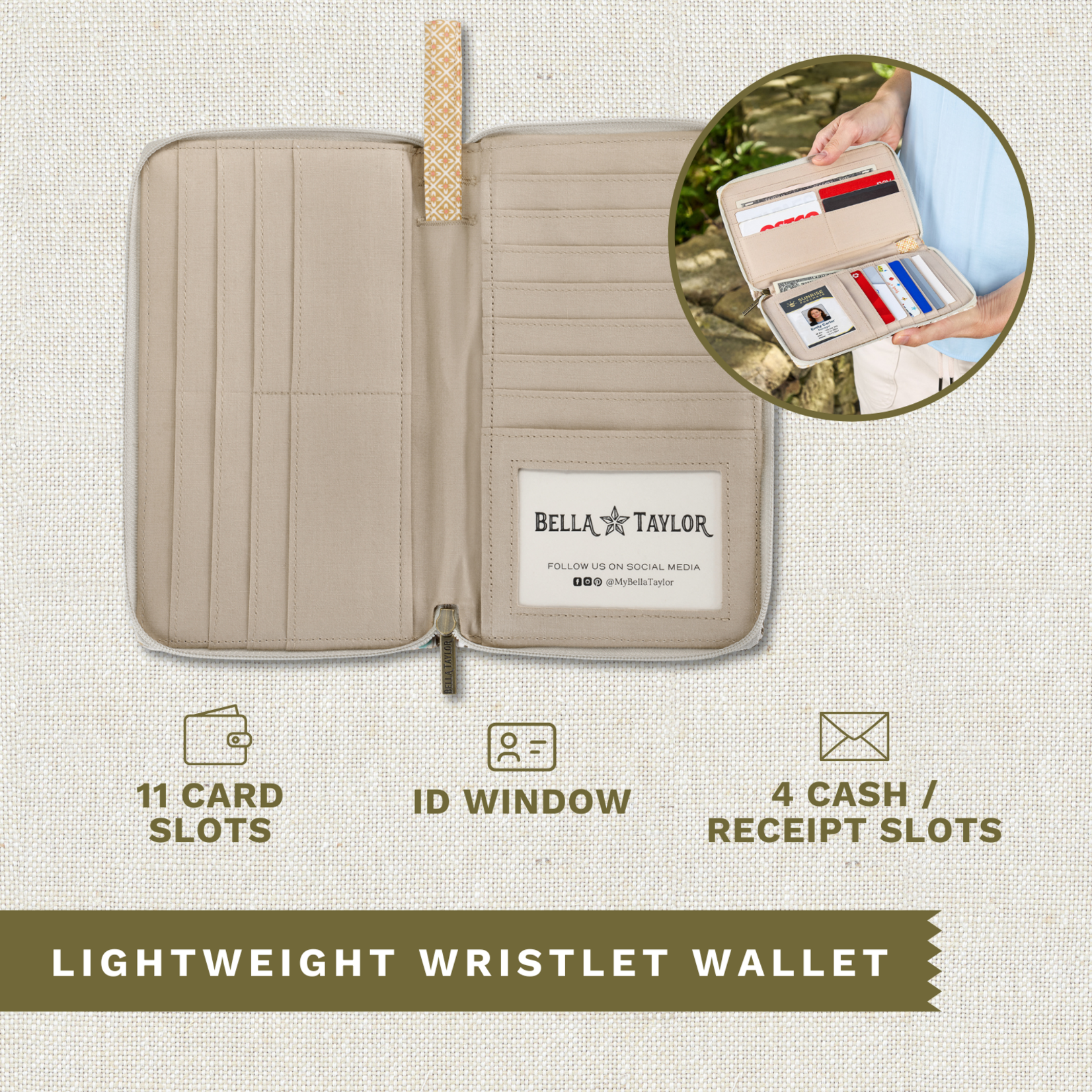 Bella Taylor RFID Wrist Strap Wallet - Prairie Meadow PATCH 2026