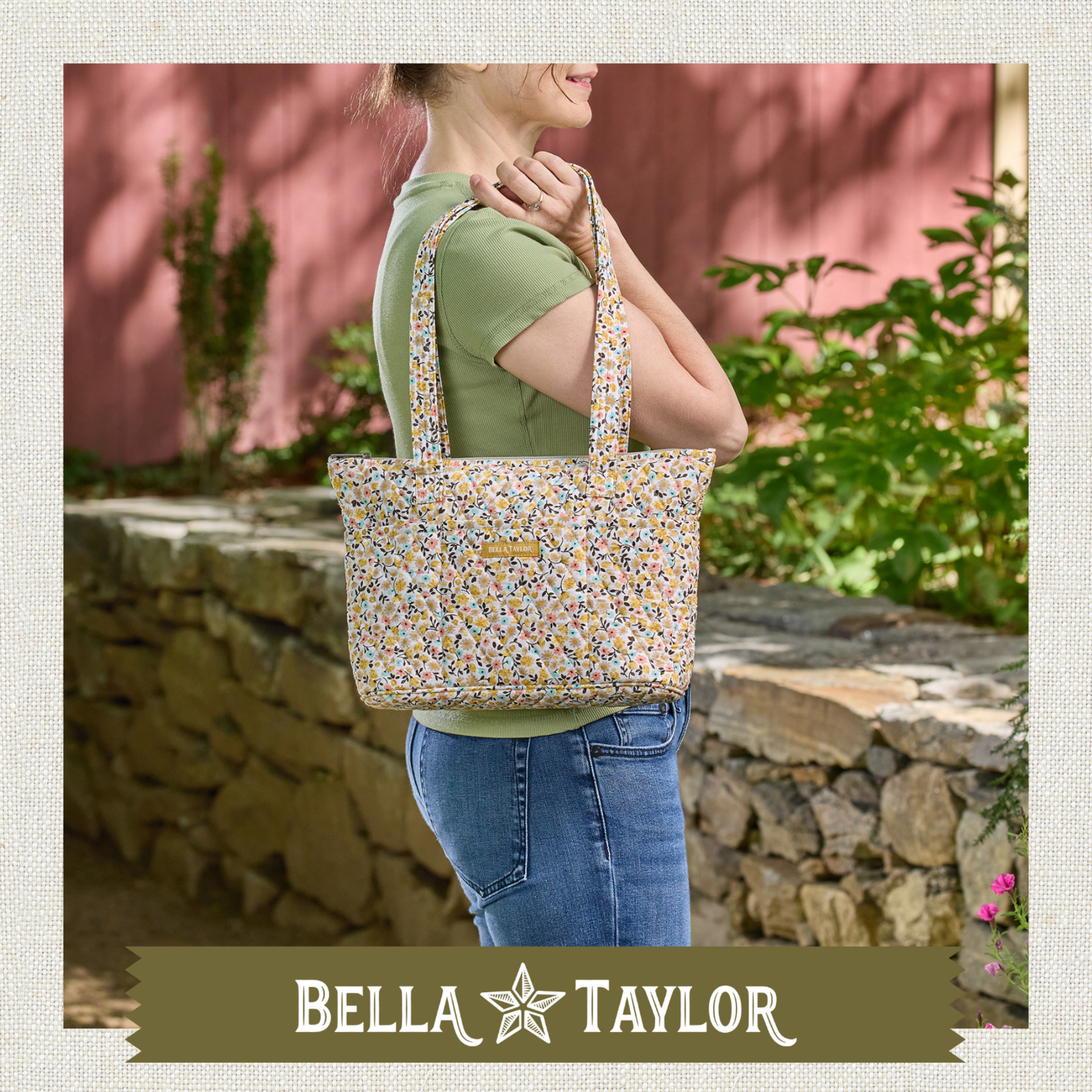 Bella Taylor Small Shoulder Tote - Prairie Meadow