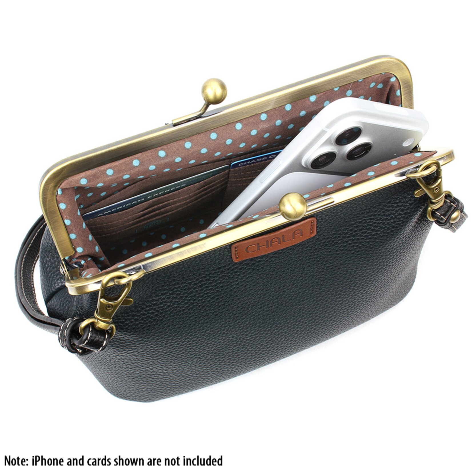 Chala Kisslock Crossbody Purse - Blue Butterfly