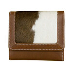 Leather Handbags and Accessories 7327 Haircalf Tri-Fold Wallet - Toffee