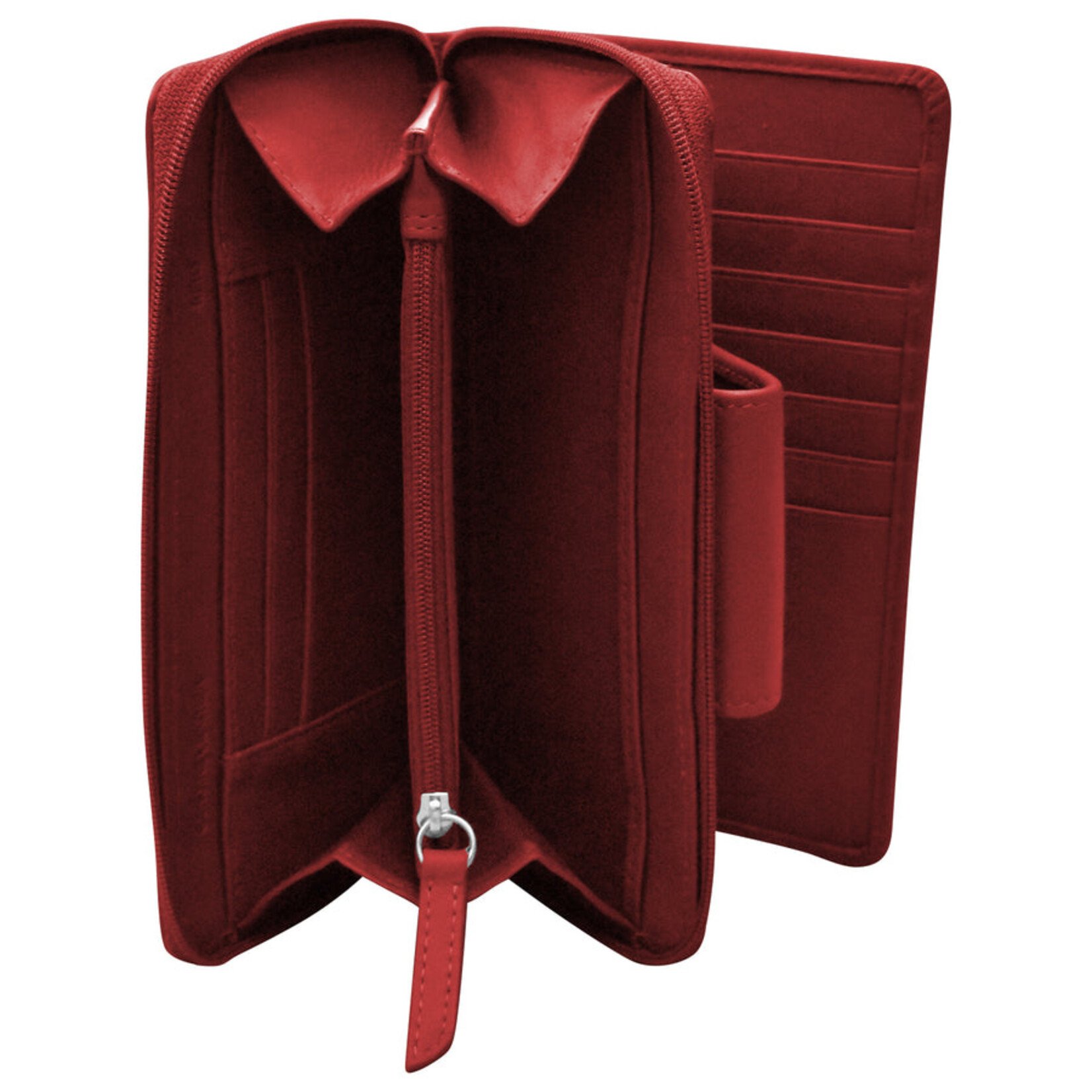 Leather Handbags and Accessories 7414 Red - Multi Organizer Wallet