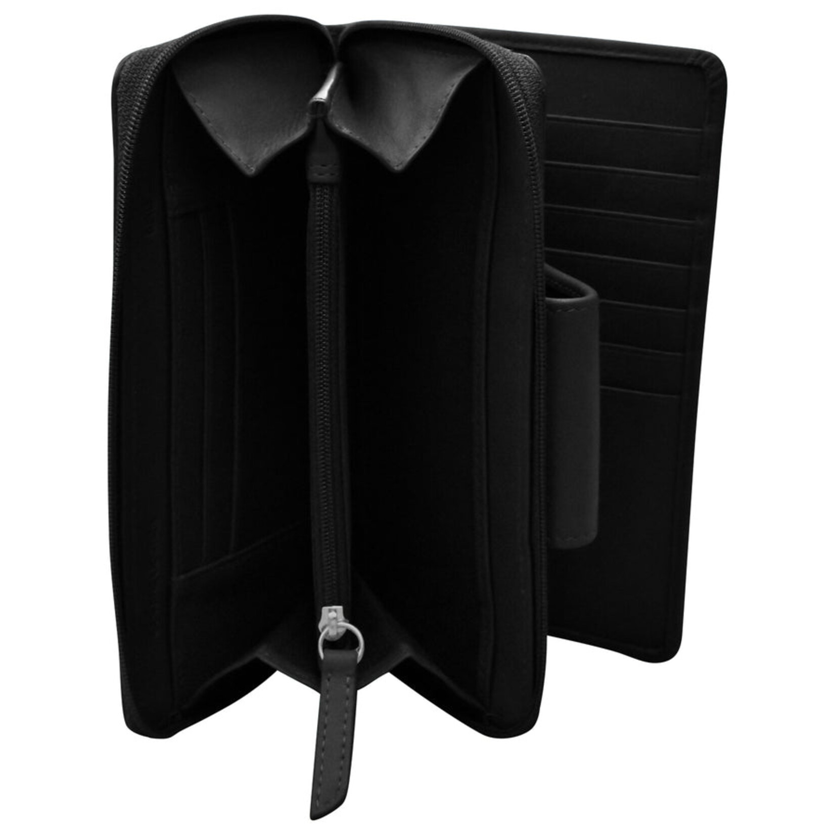 Leather Handbags and Accessories 7414 Black - Multi Organizer Wallet