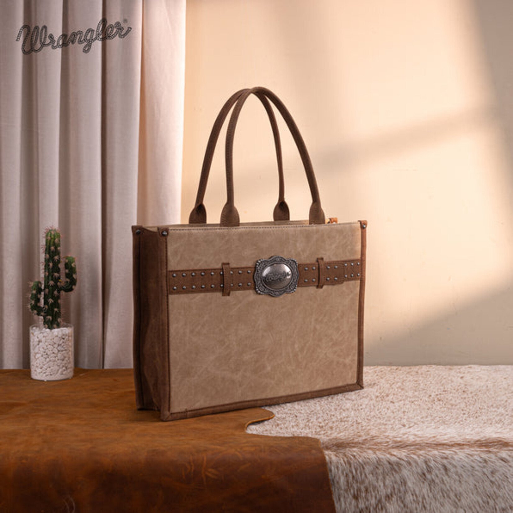 Wrangler WG250G-8119TN - Tan - Wrangler Buckle CC Large Tote