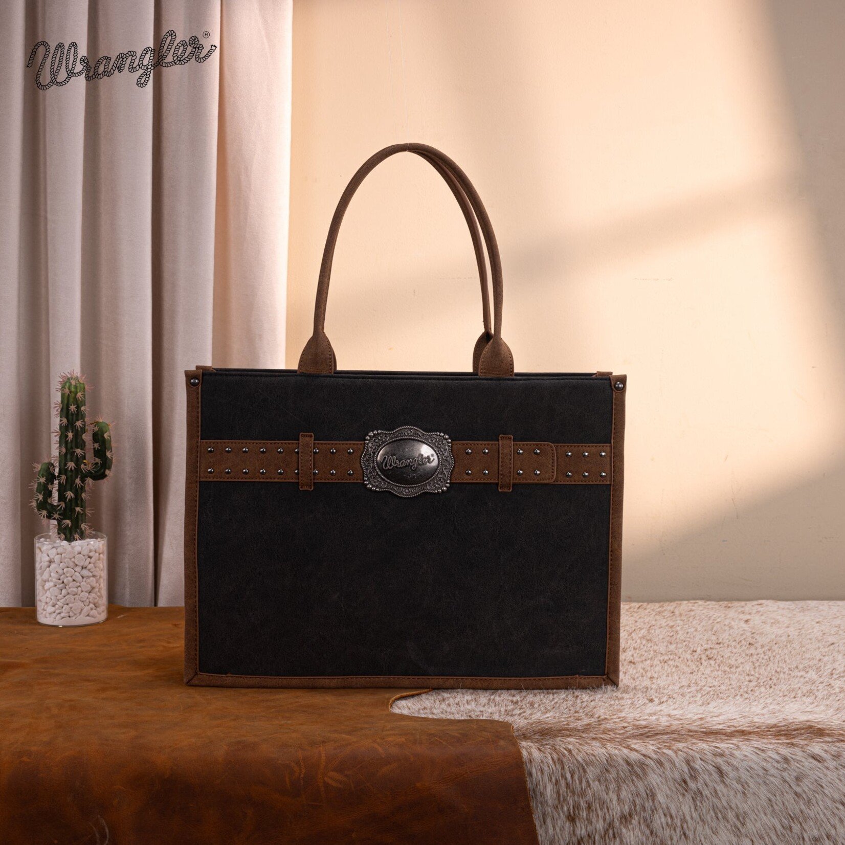 Wrangler WG250G-8119BK - Black - Wrangler Buckle CC Large Tote