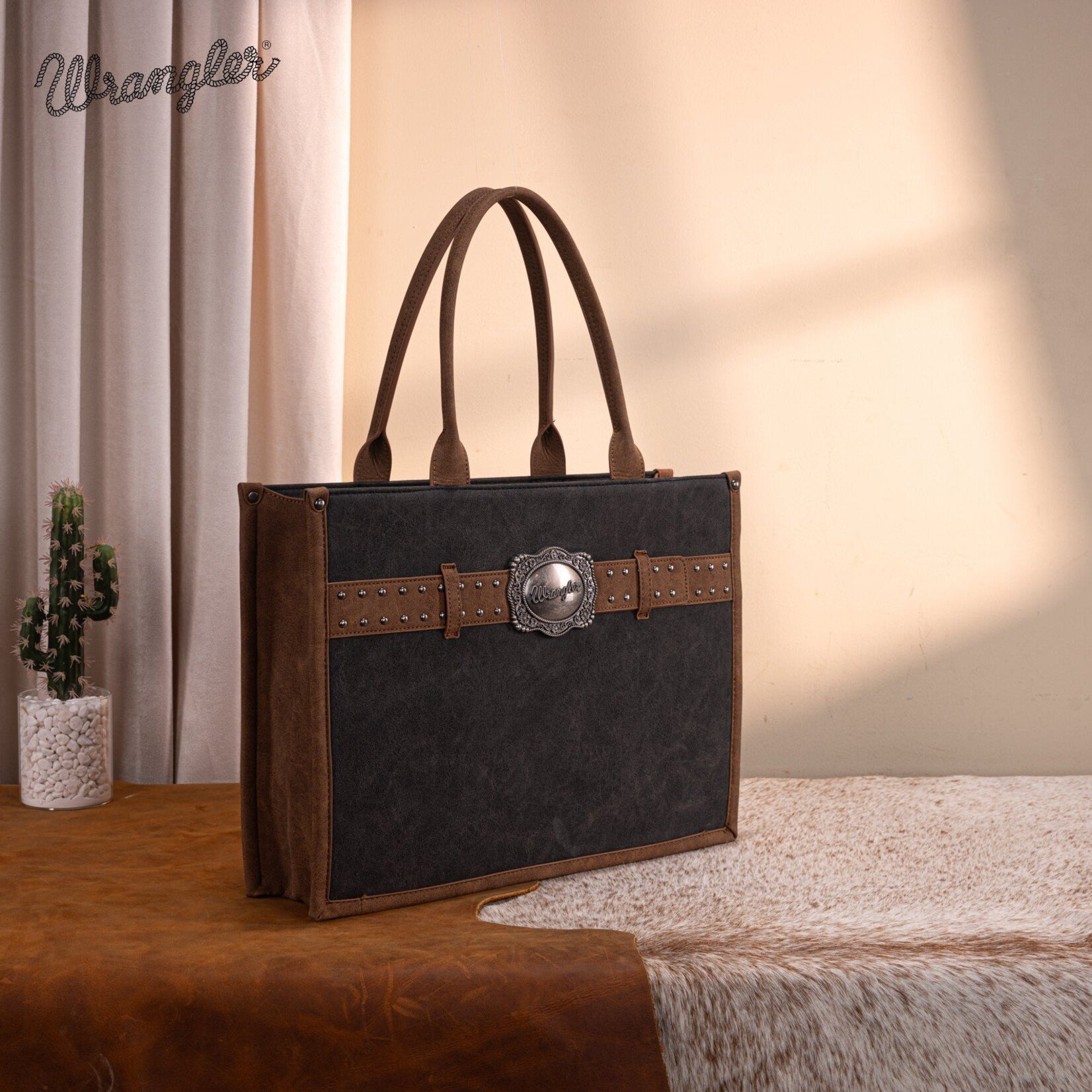 Wrangler WG250G-8119BK - Black - Wrangler Buckle CC Large Tote