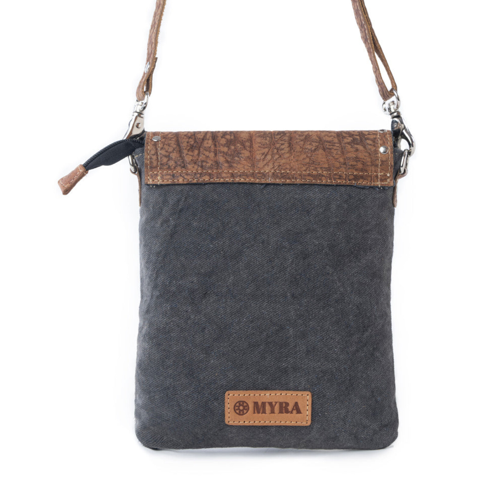 Myra Bags S-14313 Rustler Bend Canvas & Hairon Bag - Brindle Chestnut 2026