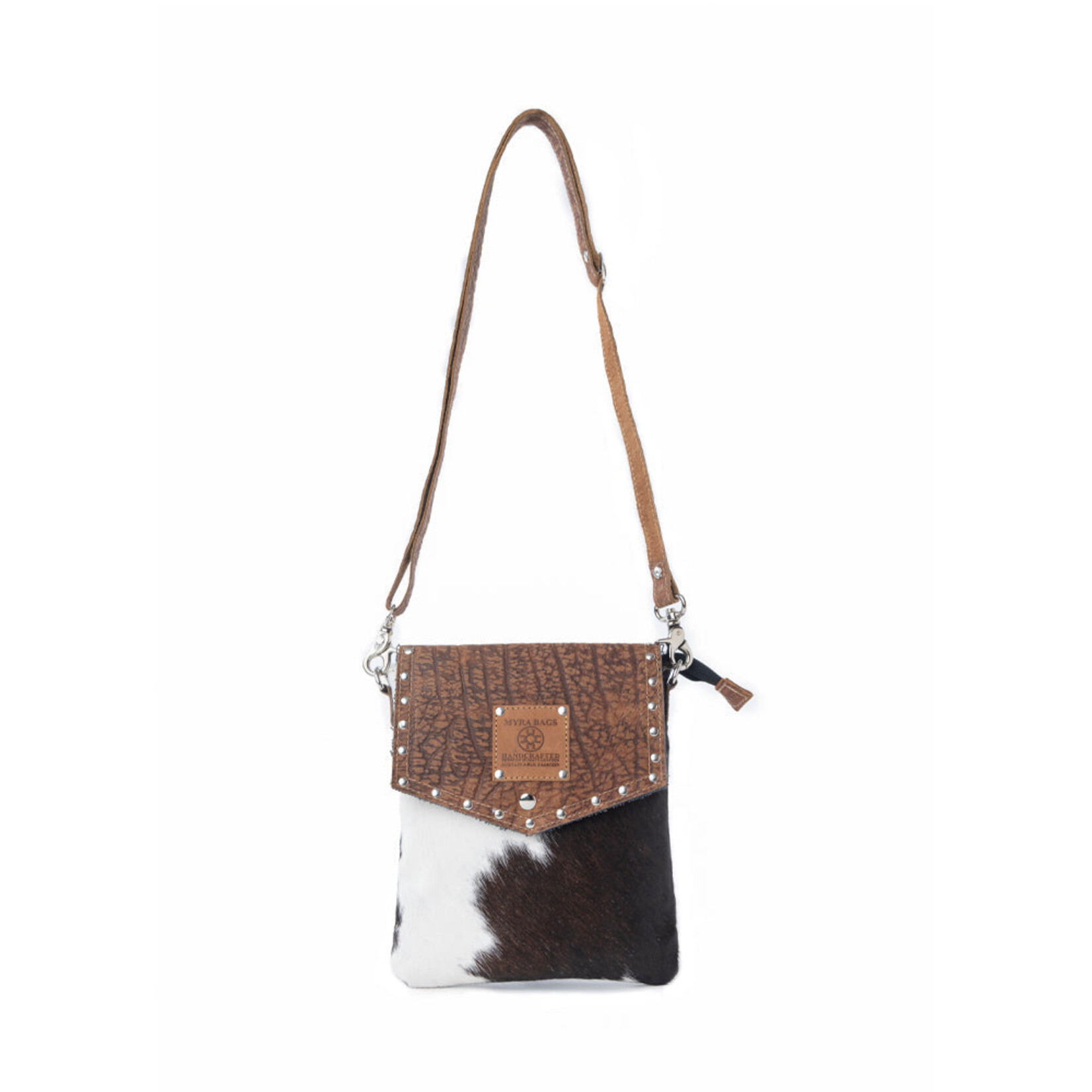 Myra Bags S-14313 Rustler Bend Canvas & Hairon Bag - Brindle Chestnut 2026