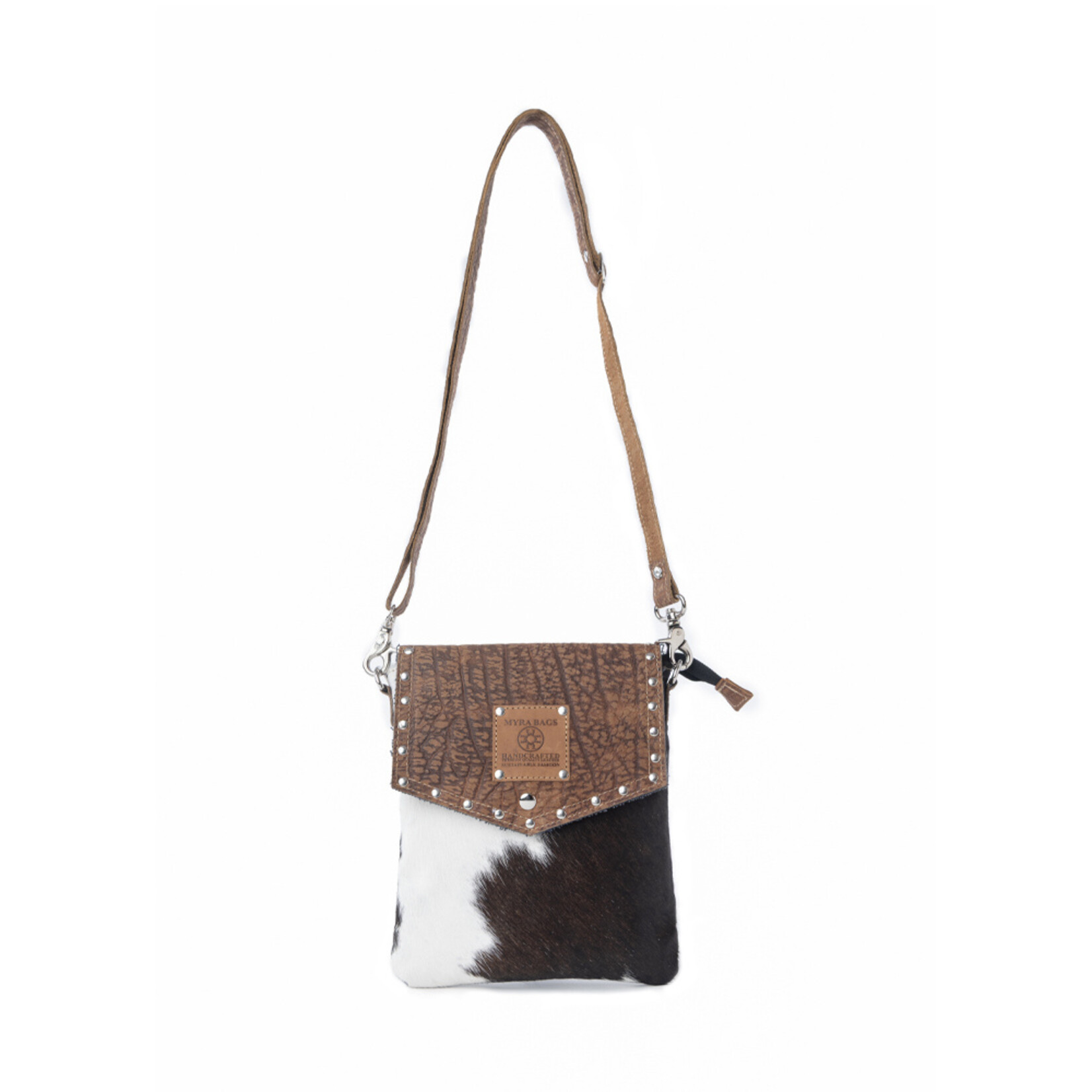 Myra Bags S-14313 Rustler Bend Canvas & Hairon Bag - Brindle Chestnut 2026