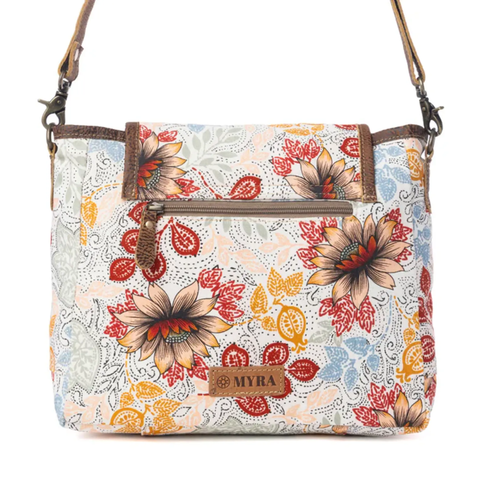 Myra Bags S-14622 Oakline Cotton & Leather Shoulder Bag 2026