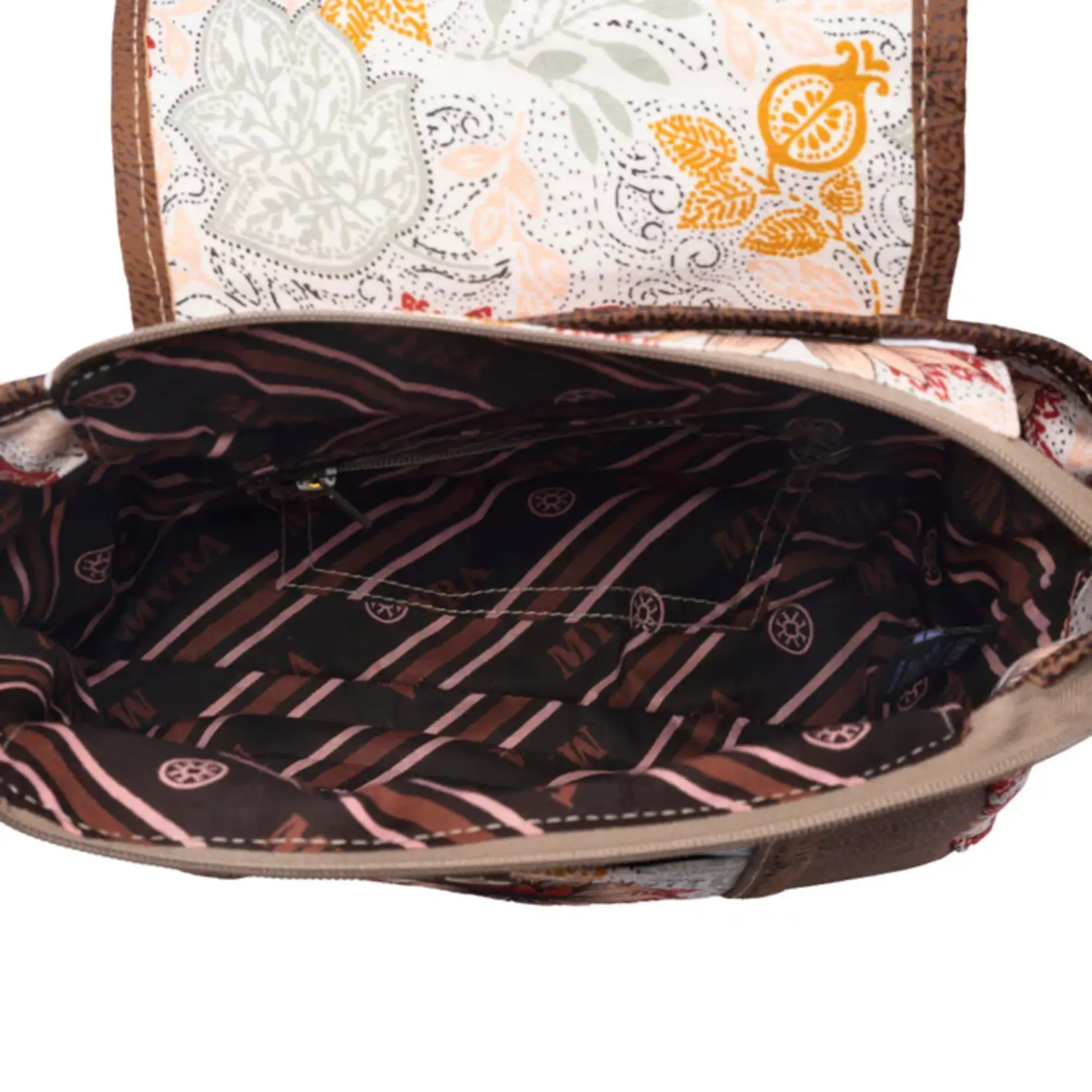 Myra Bags S-14622 Oakline Cotton & Leather Shoulder Bag 2026