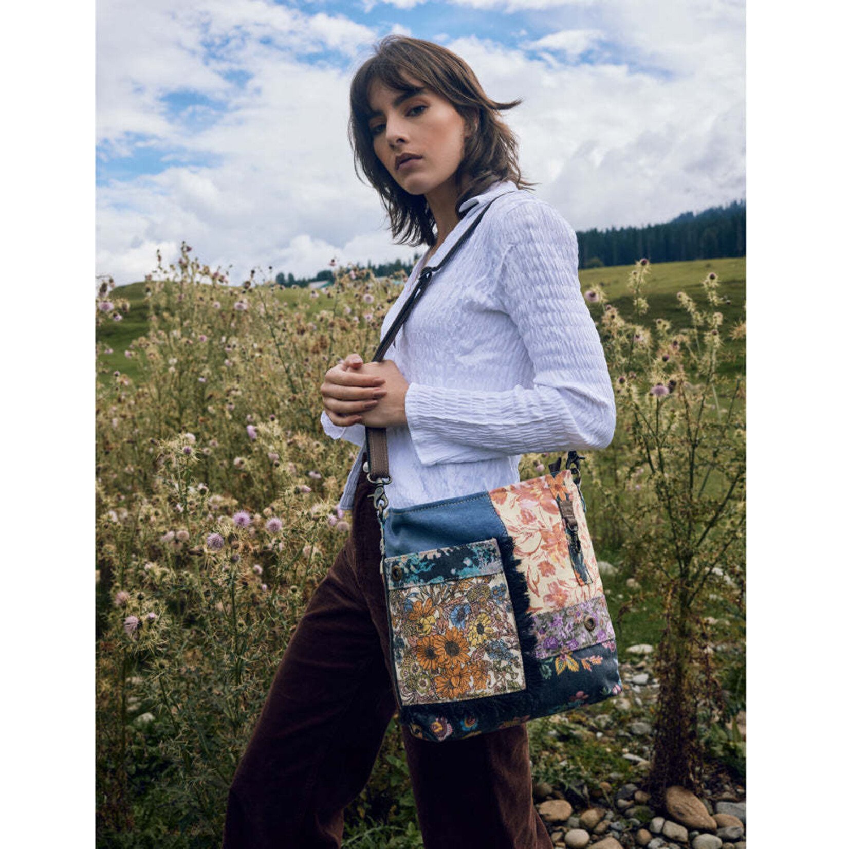 Myra Bags S-6396 Le Fleur Blu Shoulder Bag 2026