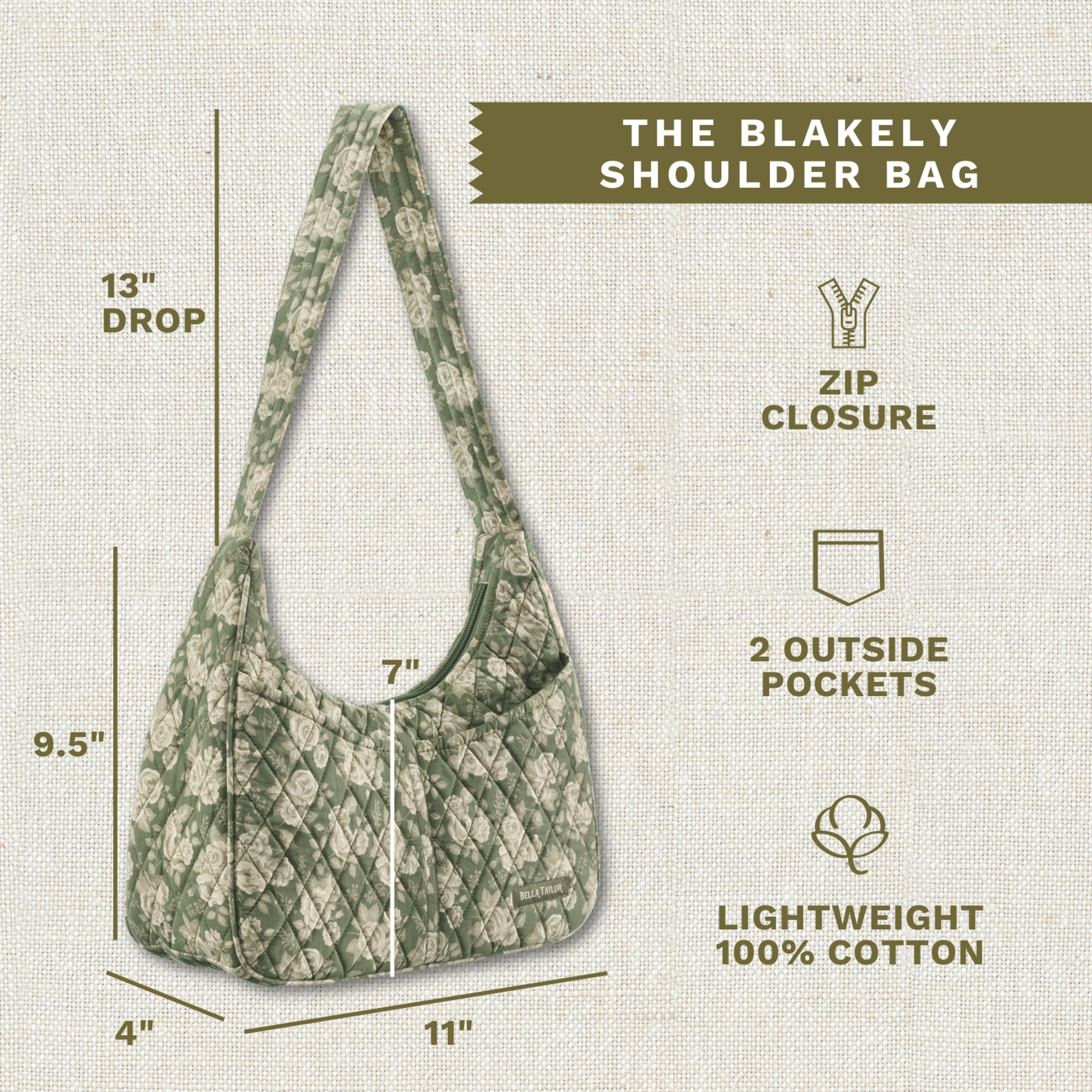 Bella Taylor Blakely Shoulder Bag - Heirloom Rose