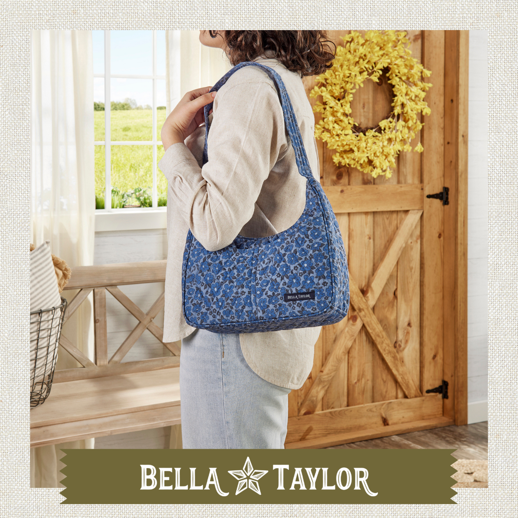 Bella Taylor Blakely Shoulder Bag - Navy Floral