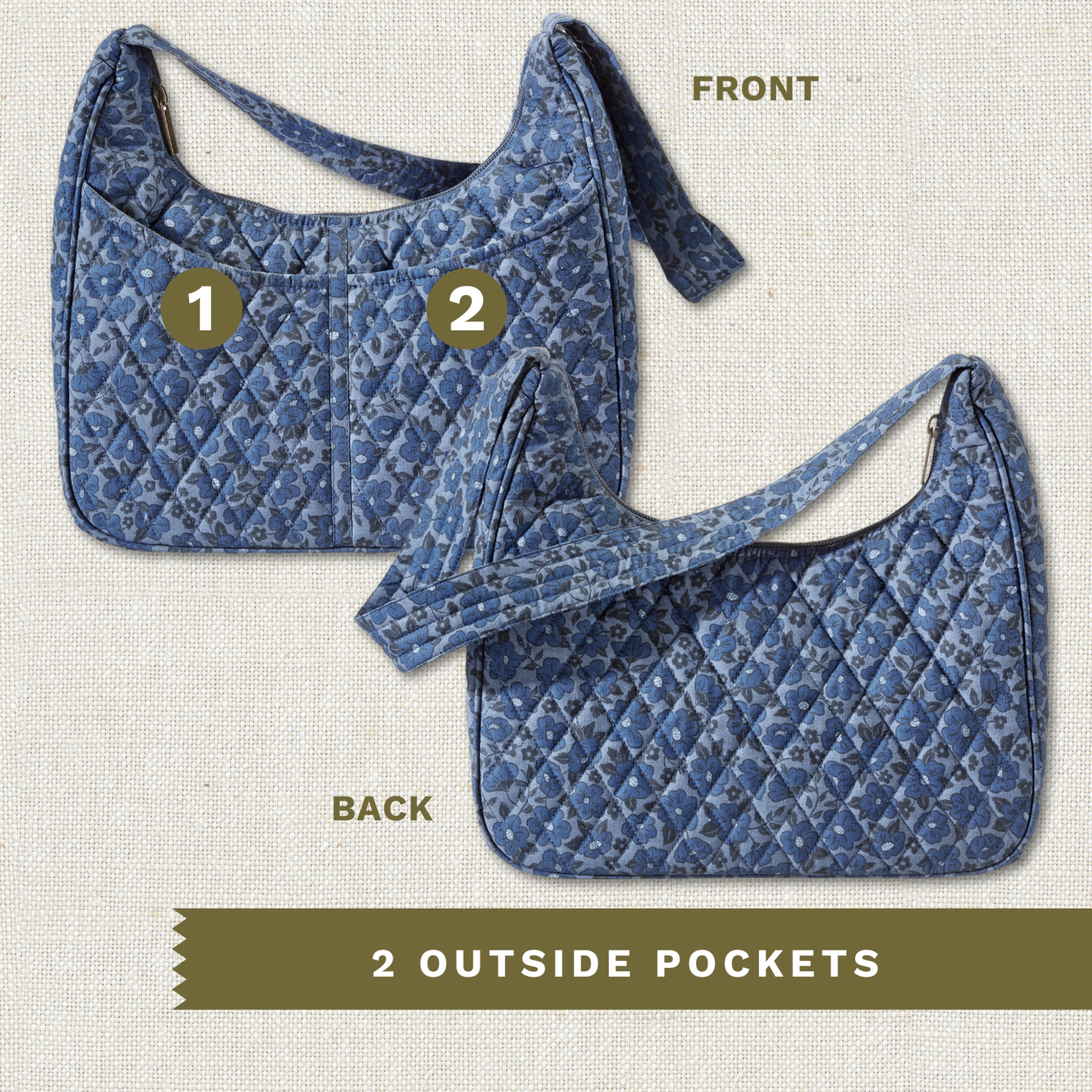 Bella Taylor Blakely Shoulder Bag - Navy Floral