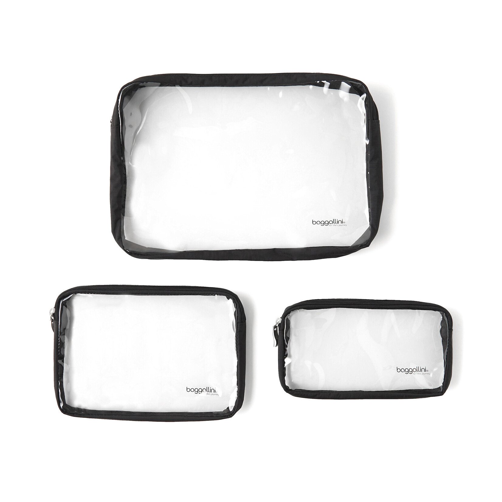 Baggallini Clear Travel Pouches - Black 2026