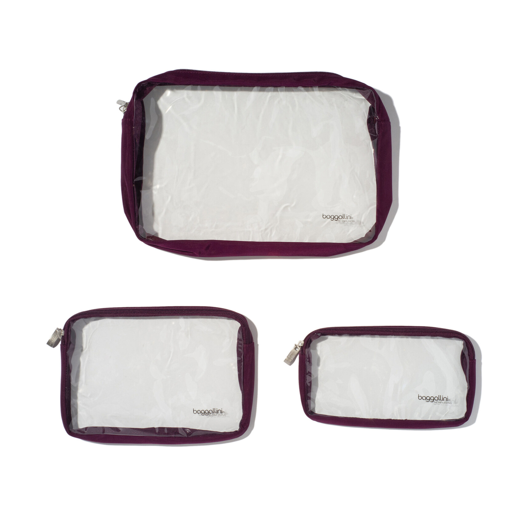 Baggallini Clear Travel Pouches - Mulberry 2026