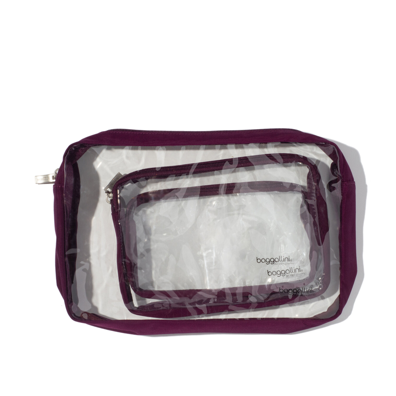 Baggallini Clear Travel Pouches - Mulberry 2026