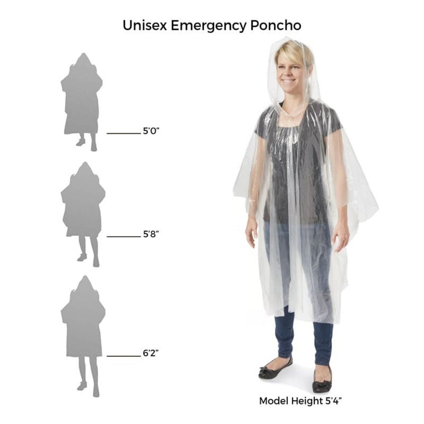 Travelon 12215-850 - Clear - Emergency Rain Poncho 2026