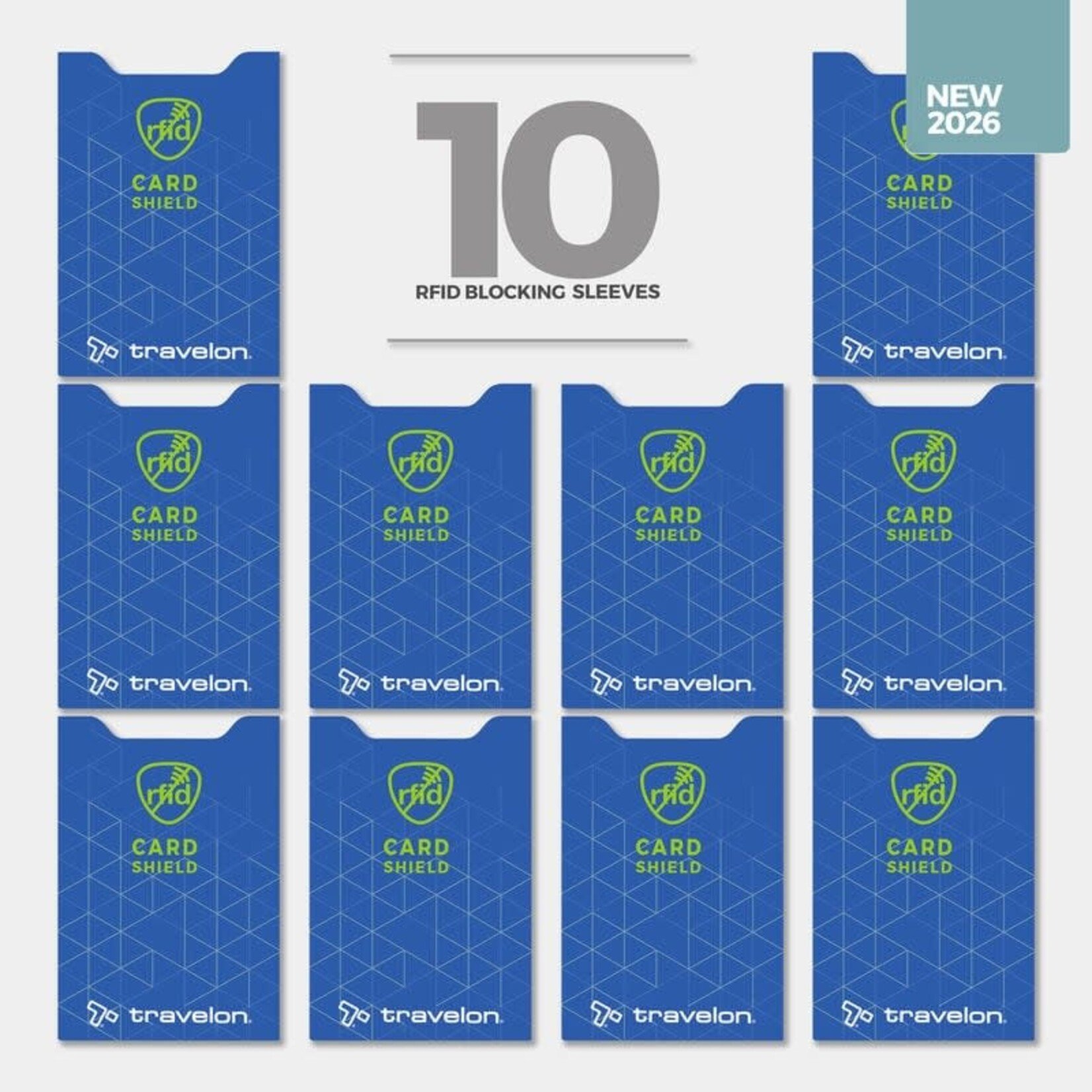 Travelon 13701-340 - Cobalt - Set of 10 RFID Blocking Card Sleeves 2026