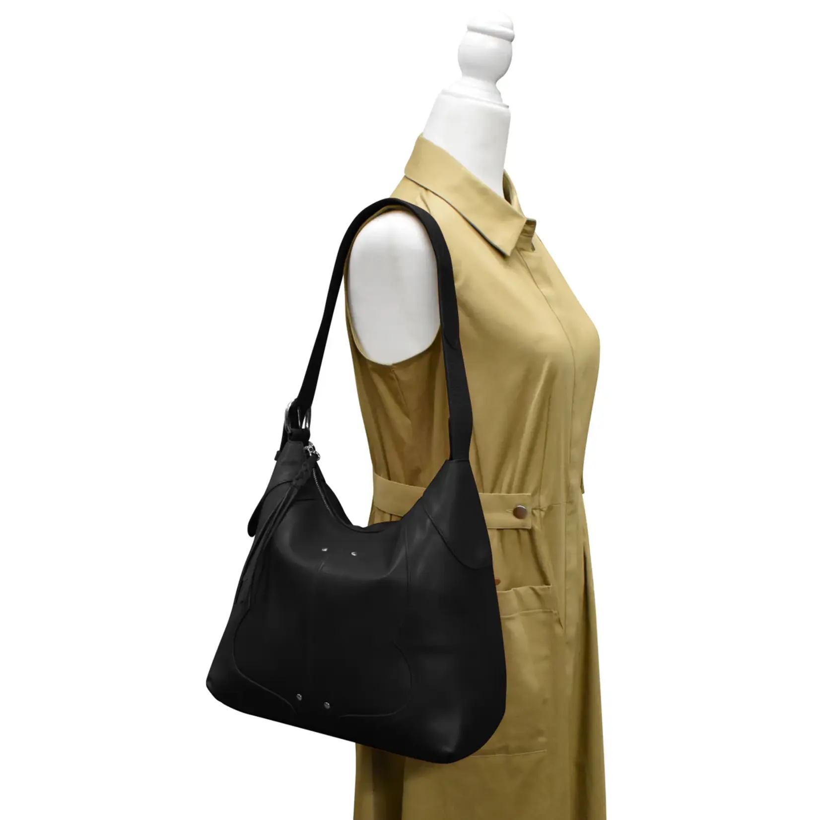 Leather Handbags and Accessories 6799 Black - Western Hobo