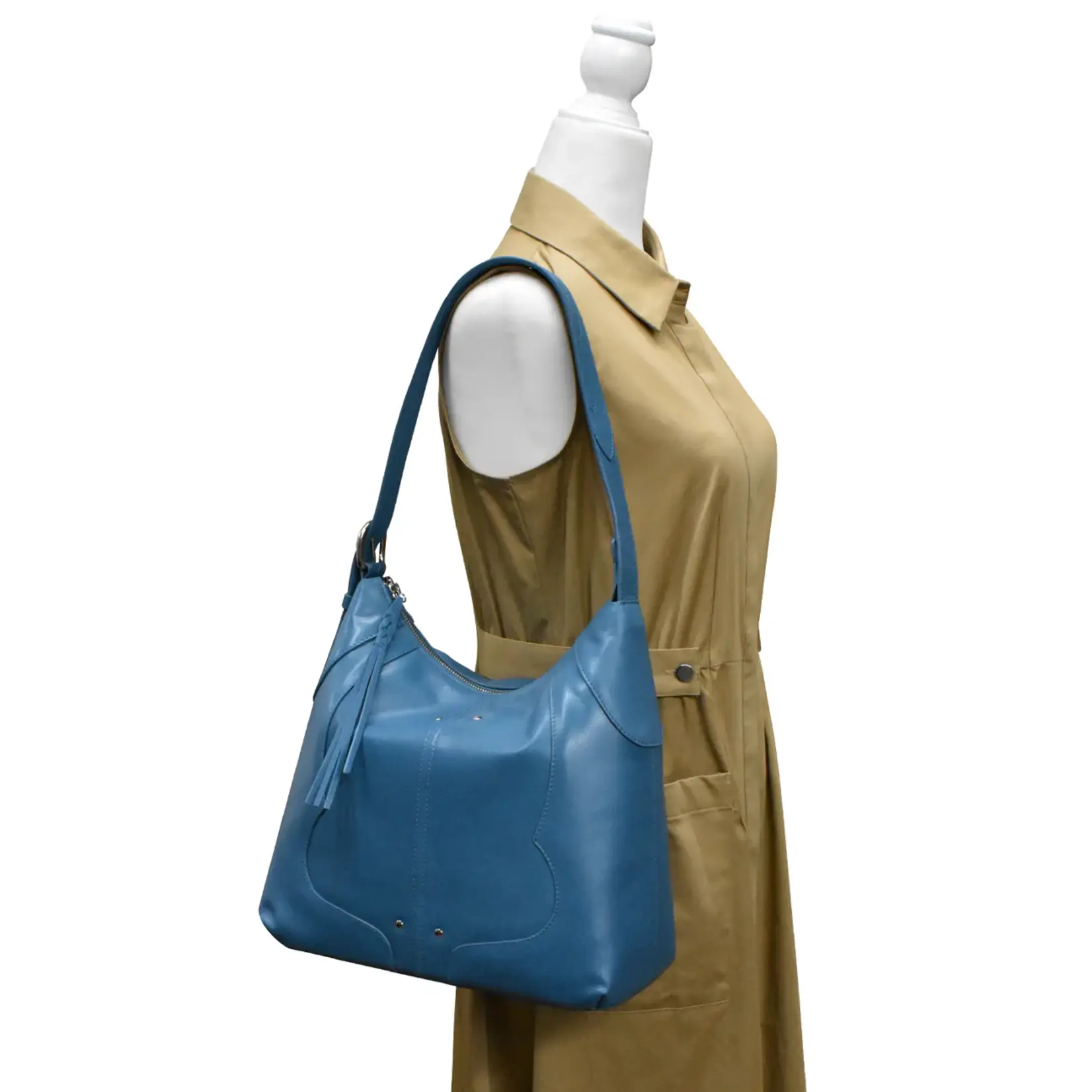 Leather Handbags and Accessories 6799 Jeans Blue - Western Hobo
