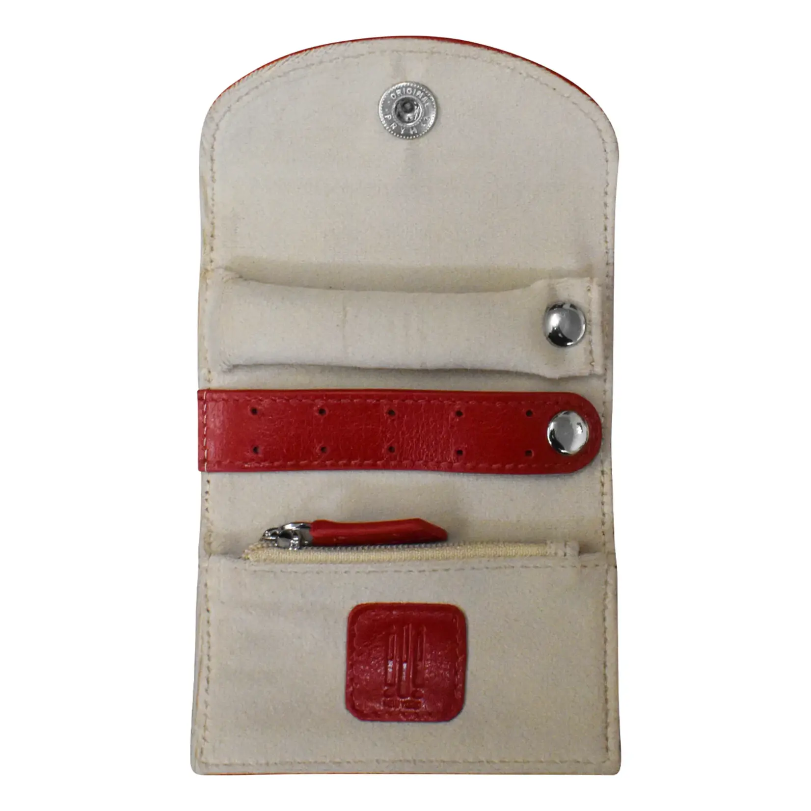Leather Handbags and Accessories 6319 Red/Cream - Mini Jewelry Organizer