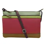 Leather Handbags and Accessories 6028 Sage Multi - Double Zip Crossbody