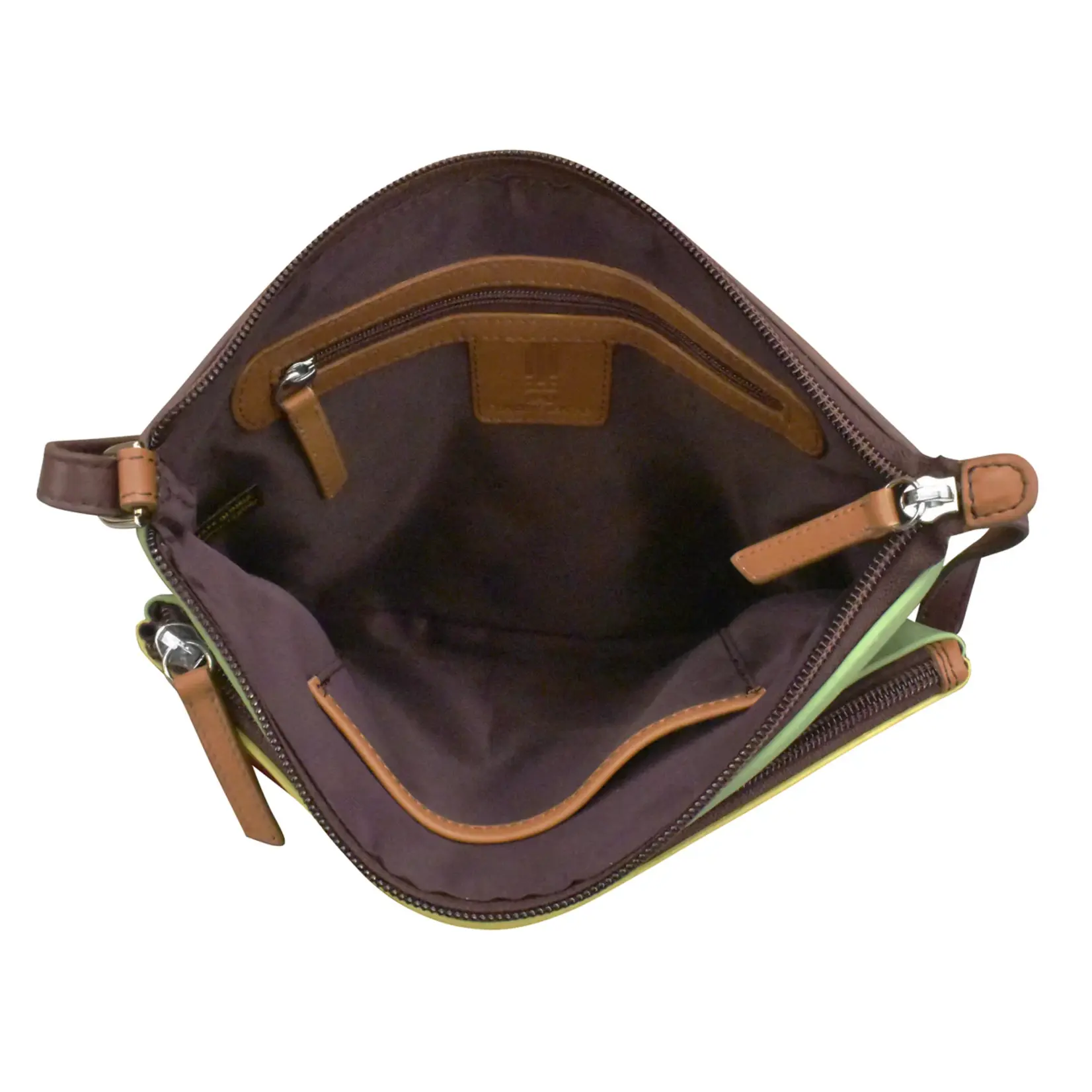 Leather Handbags and Accessories 6028 Sage Multi - Double Zip Crossbody