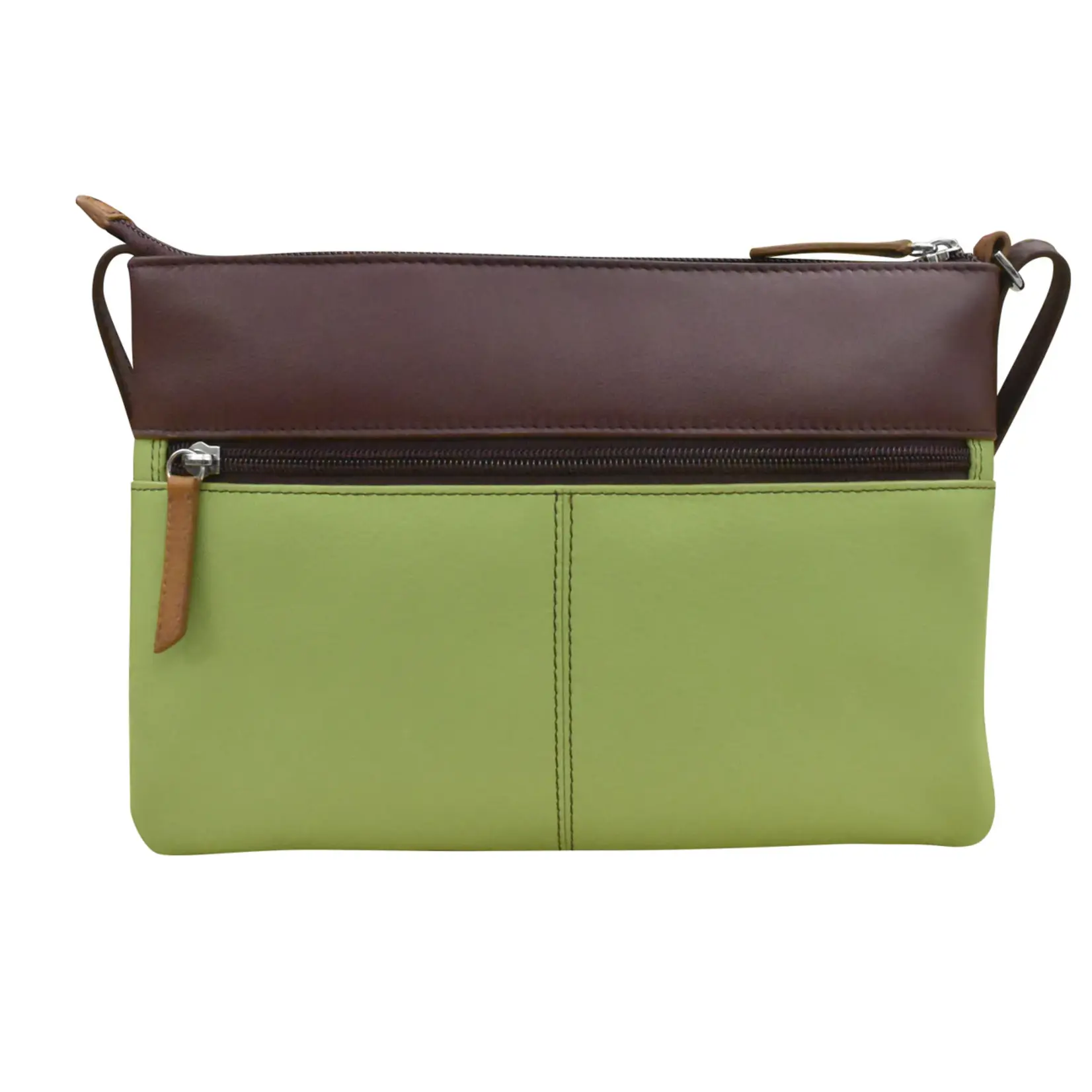 Leather Handbags and Accessories 6028 Sage Multi - Double Zip Crossbody