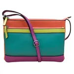 Leather Handbags and Accessories 6028 Paradise Multi - Double Zip Crossbody