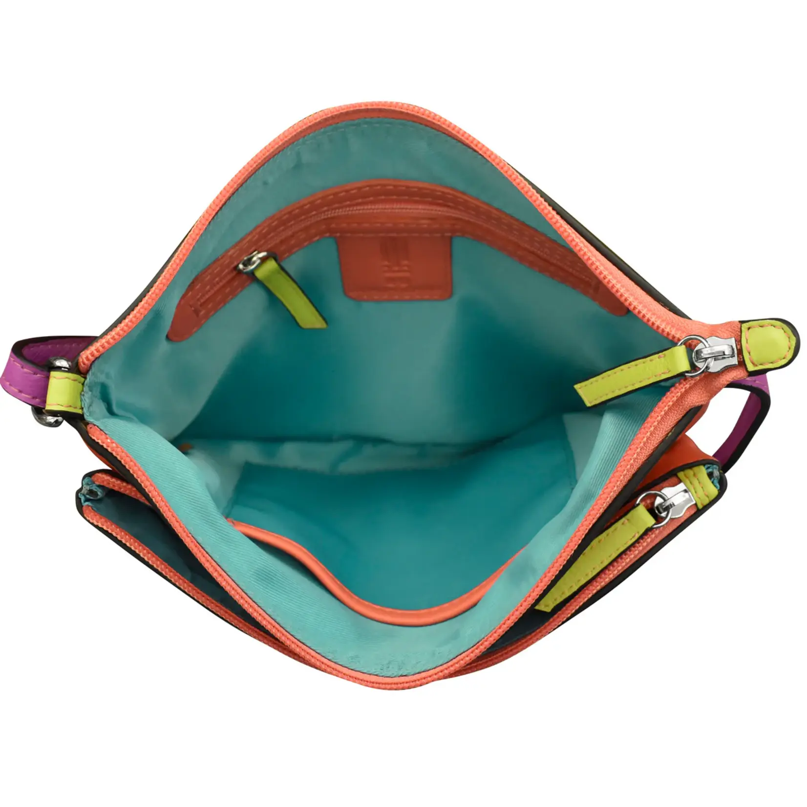 Leather Handbags and Accessories 6028 Paradise Multi - Double Zip Crossbody