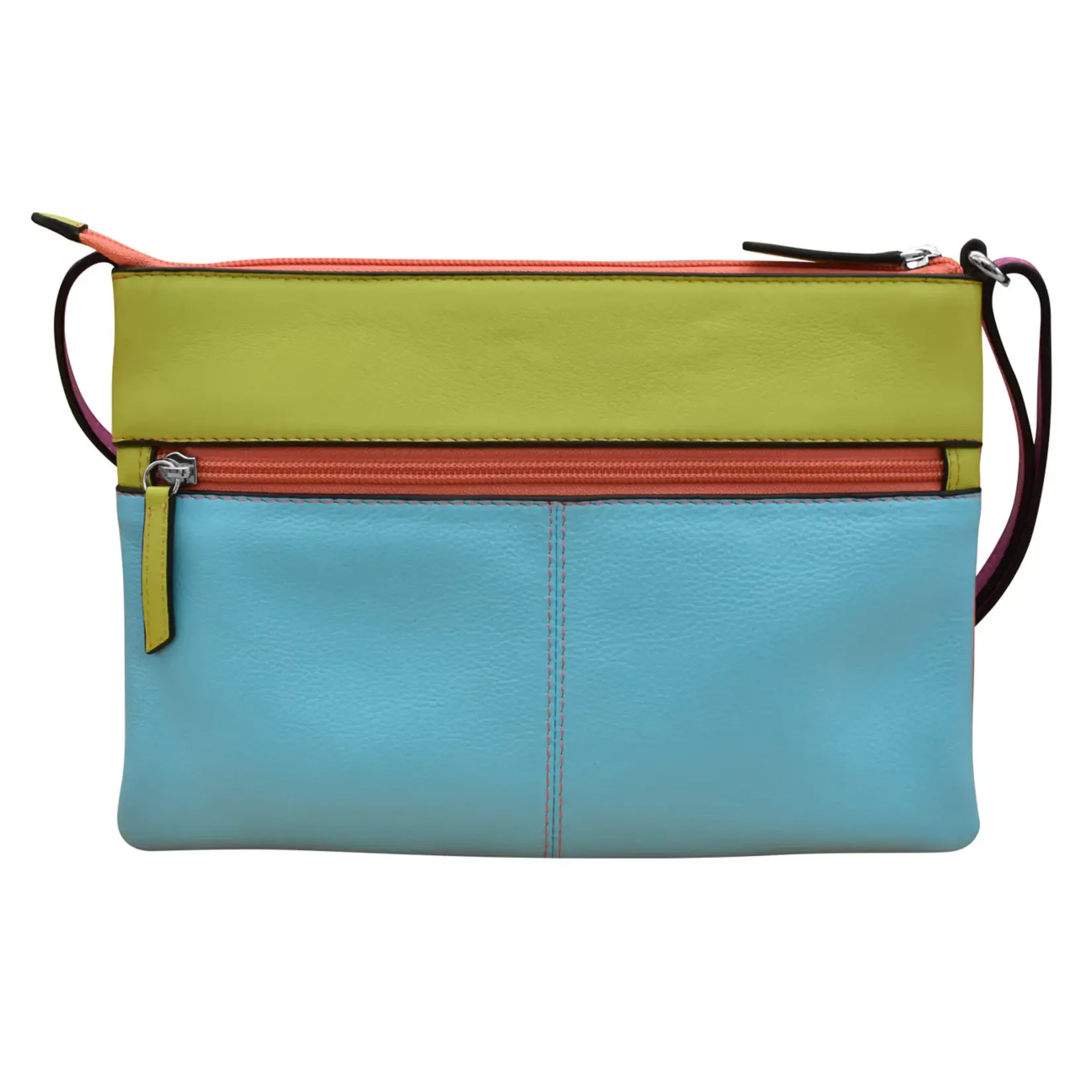 Leather Handbags and Accessories 6028 Paradise Multi - Double Zip Crossbody