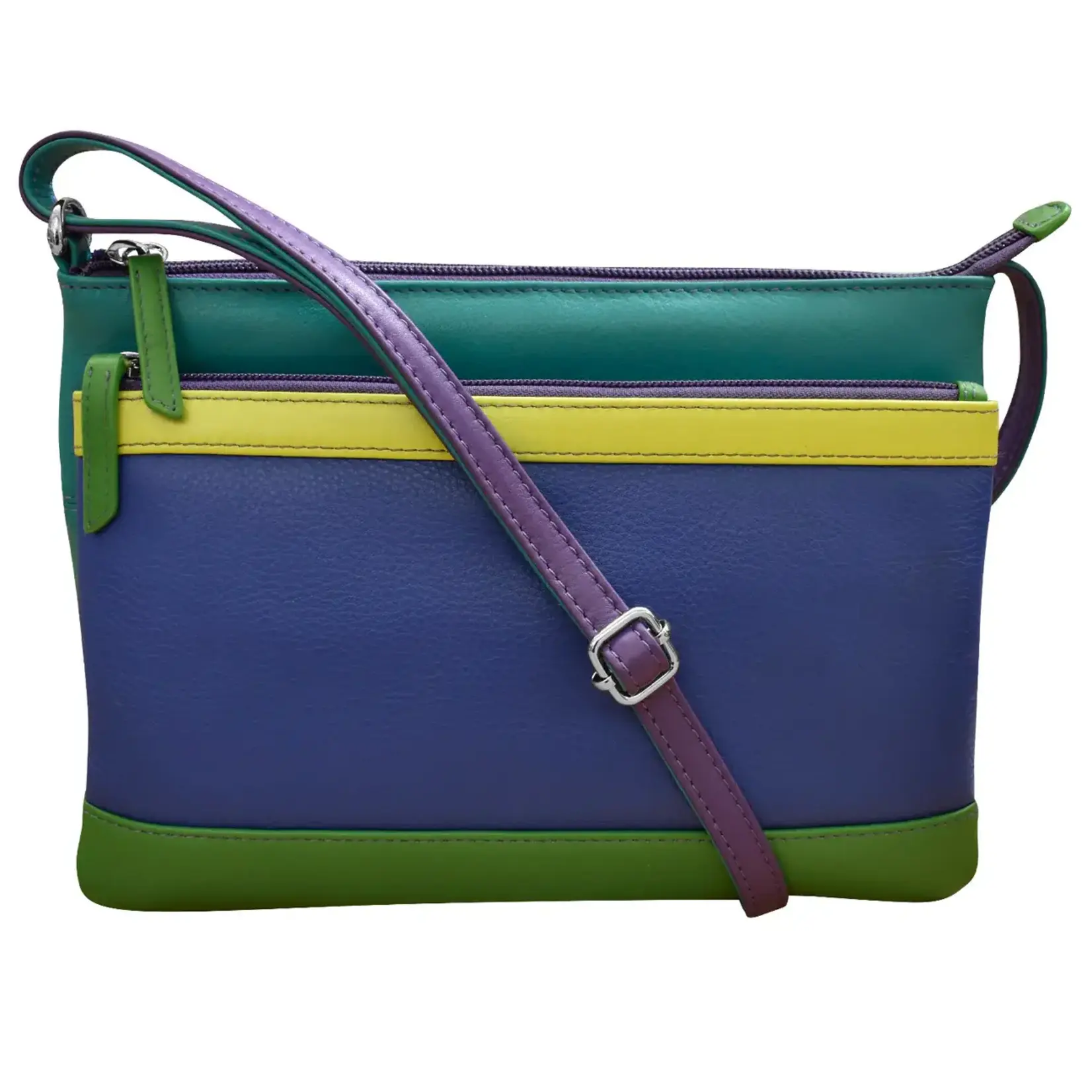 Leather Handbags and Accessories 6028 Cool Tropics - Double Zip Crossbody