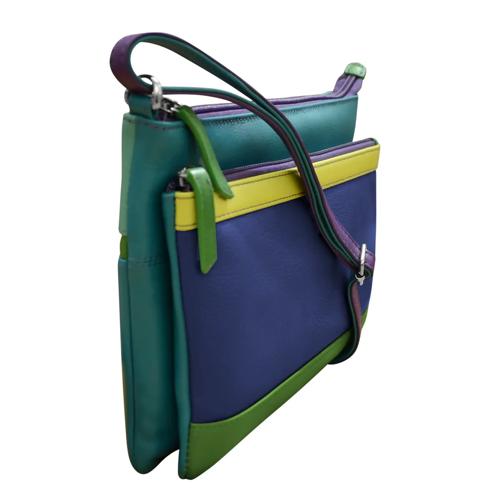 Leather Handbags and Accessories 6028 Cool Tropics - Double Zip Crossbody