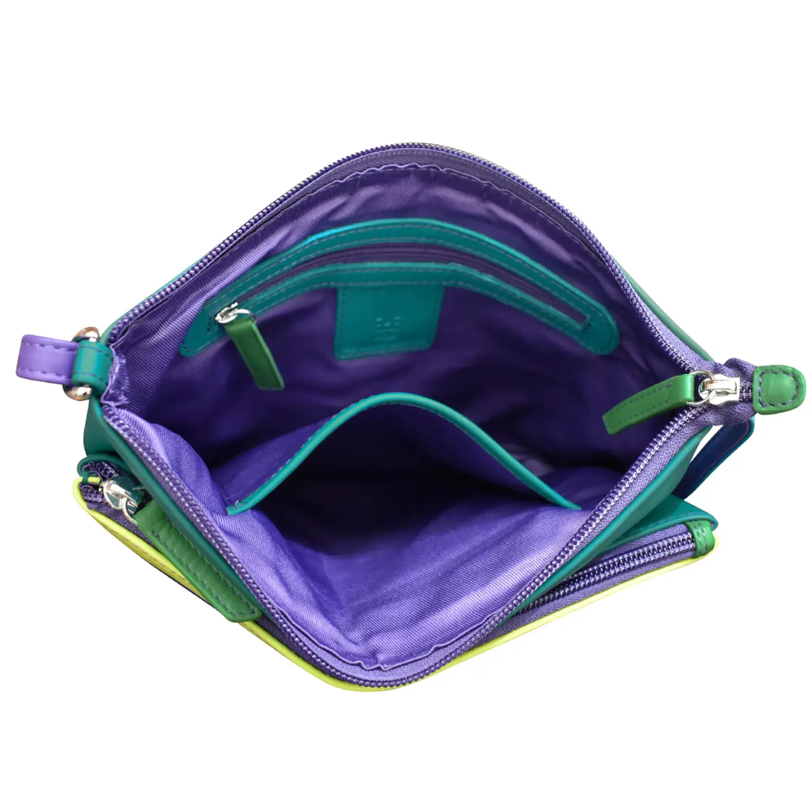 Leather Handbags and Accessories 6028 Cool Tropics - Double Zip Crossbody