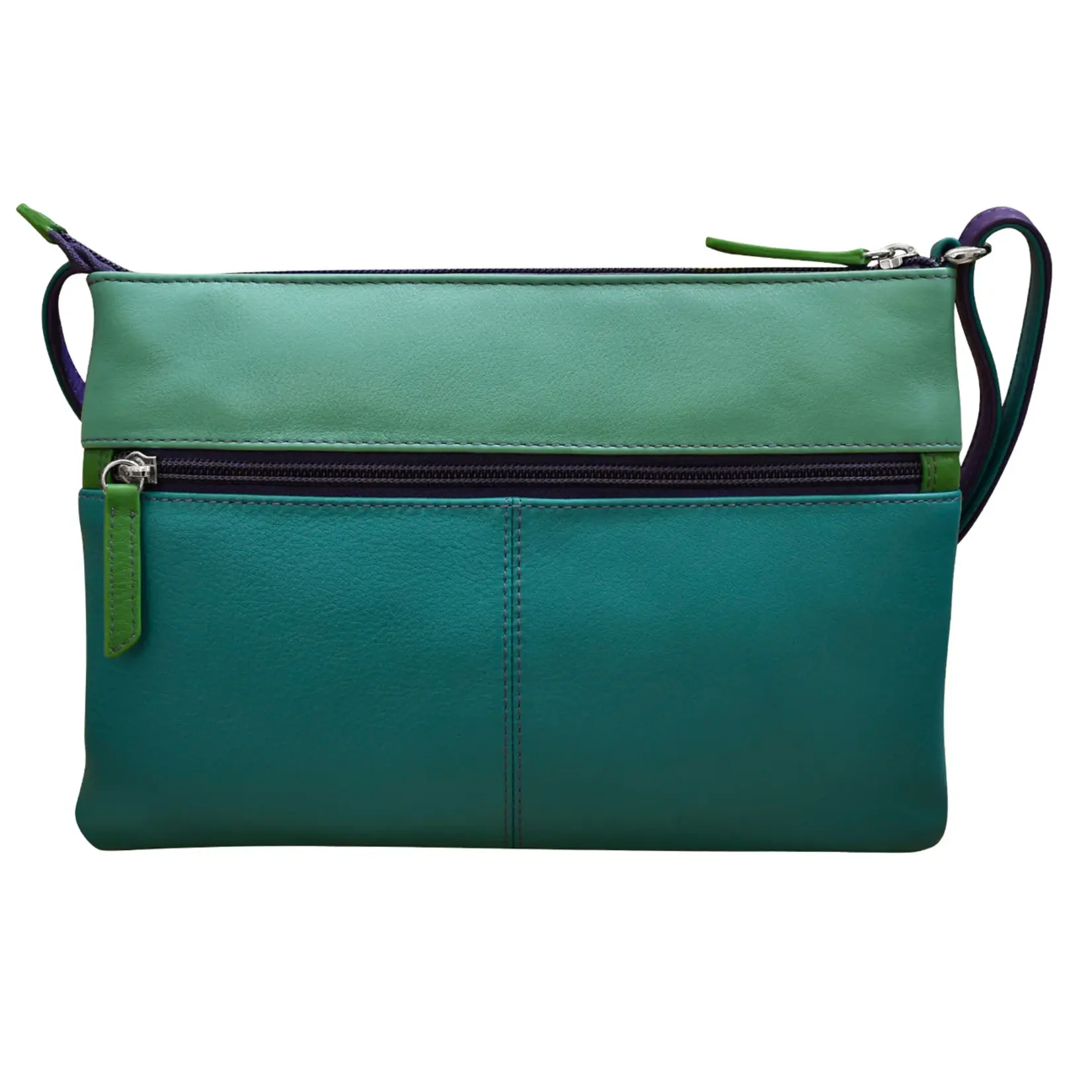 Leather Handbags and Accessories 6028 Cool Tropics - Double Zip Crossbody