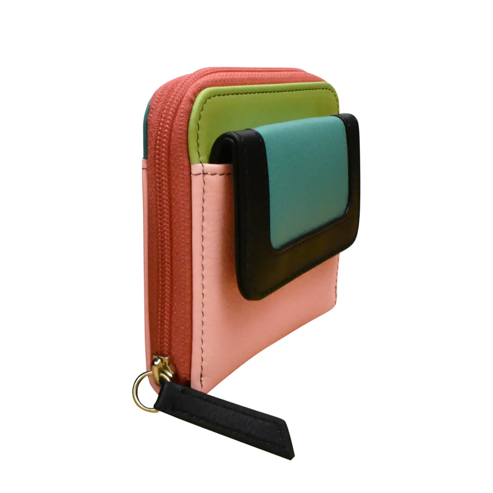 Leather Handbags and Accessories 6239 Peach Multi - Small Pocket Wallet