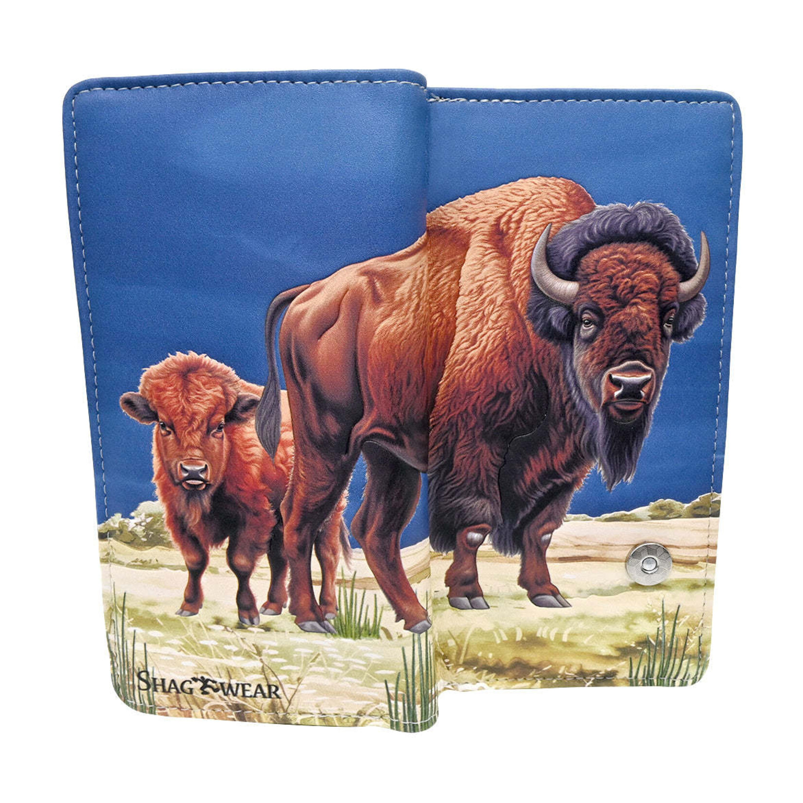 Shagwear W009267 Blue Sky Texture Buffalo Plains - Large Wallet